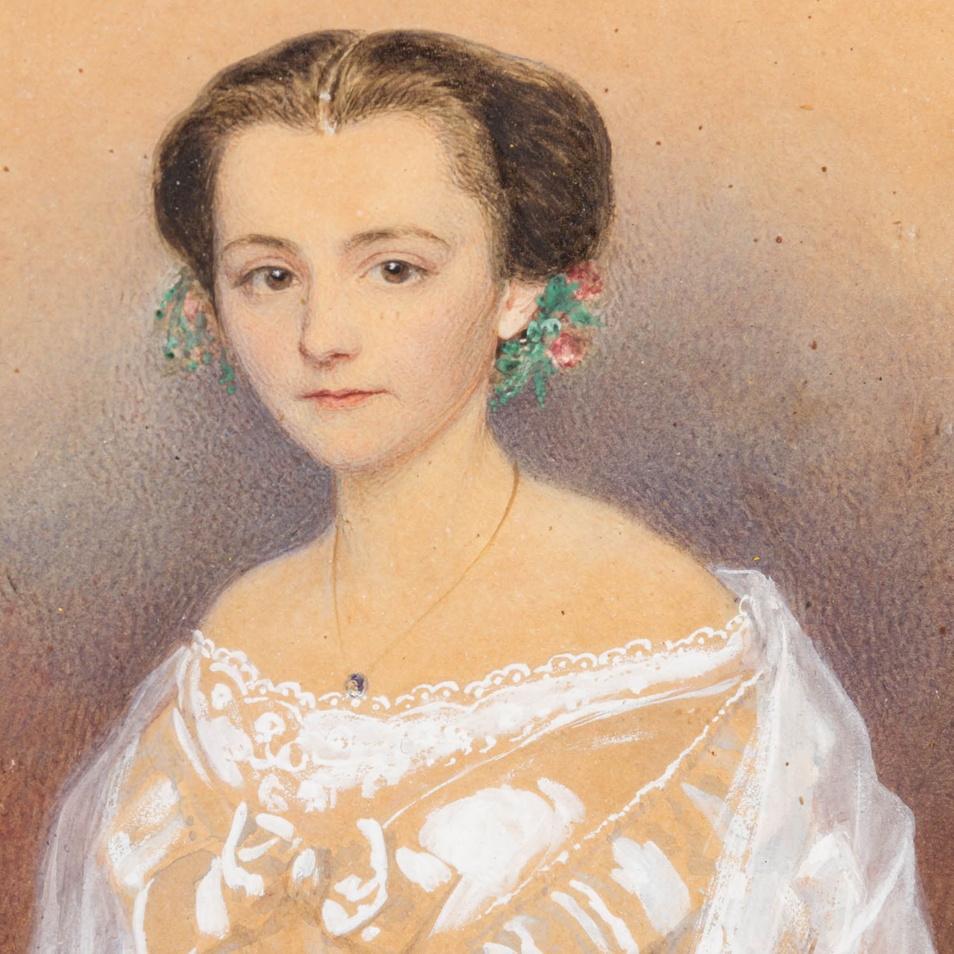 ZUGESCHRIEBEN DAFFINGER, MORITZ MICHAEL (1790-1849), Portrait einer jungen Braut, - Image 3 of 6