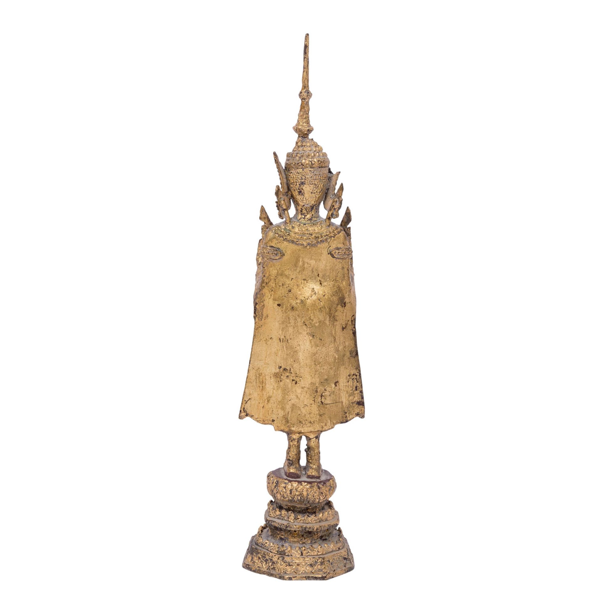 Buddha im Fürstenschmuck aus Bronze. THAILAND, 20. Jh., - Bild 3 aus 6