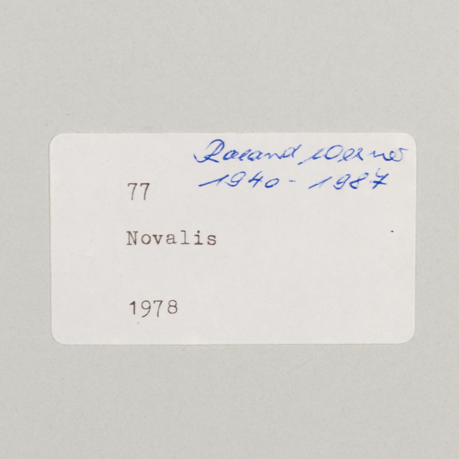 WESNER, ROLAND (1940-1987), "Novalis", 1978, - Image 5 of 6