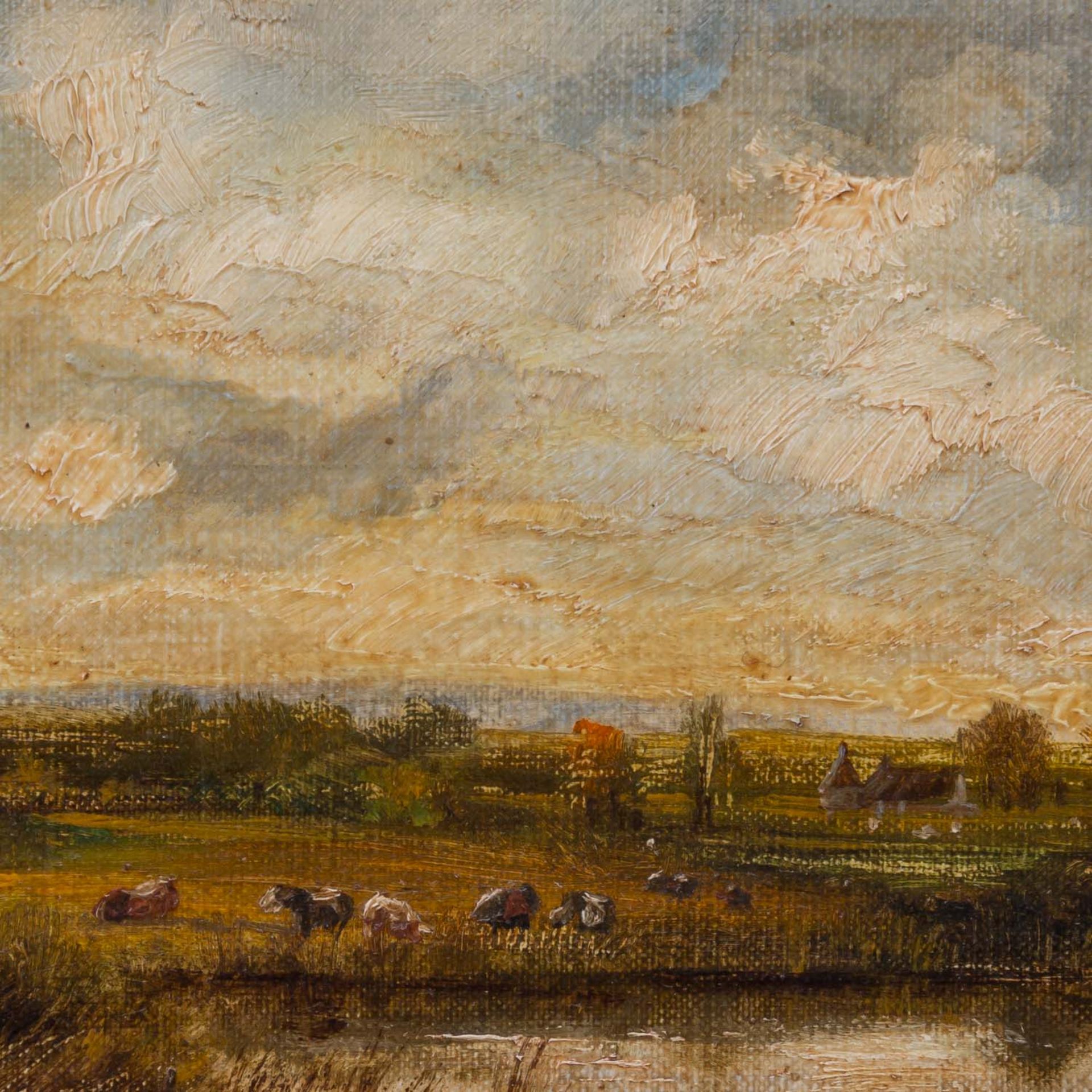 CAZIN, J. S. (19./20. Jh.), "Landschaft mit Kühen an einem Flussufer", - Bild 4 aus 5
