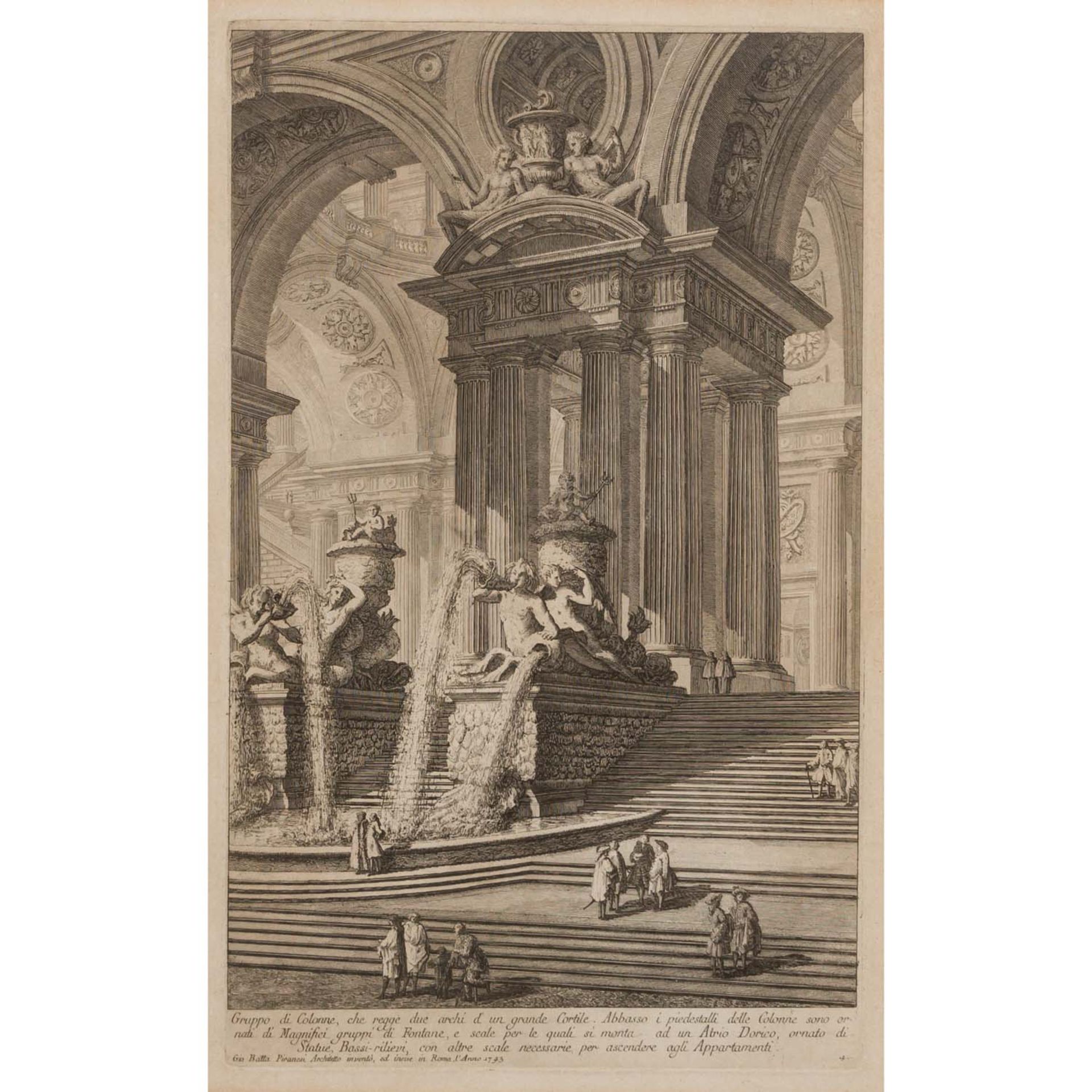 PIRANESI, GIOVANNI BATTISTA (1720 - 1778), "Gruppo di Colonne, che regge due archi d'un grande Corti