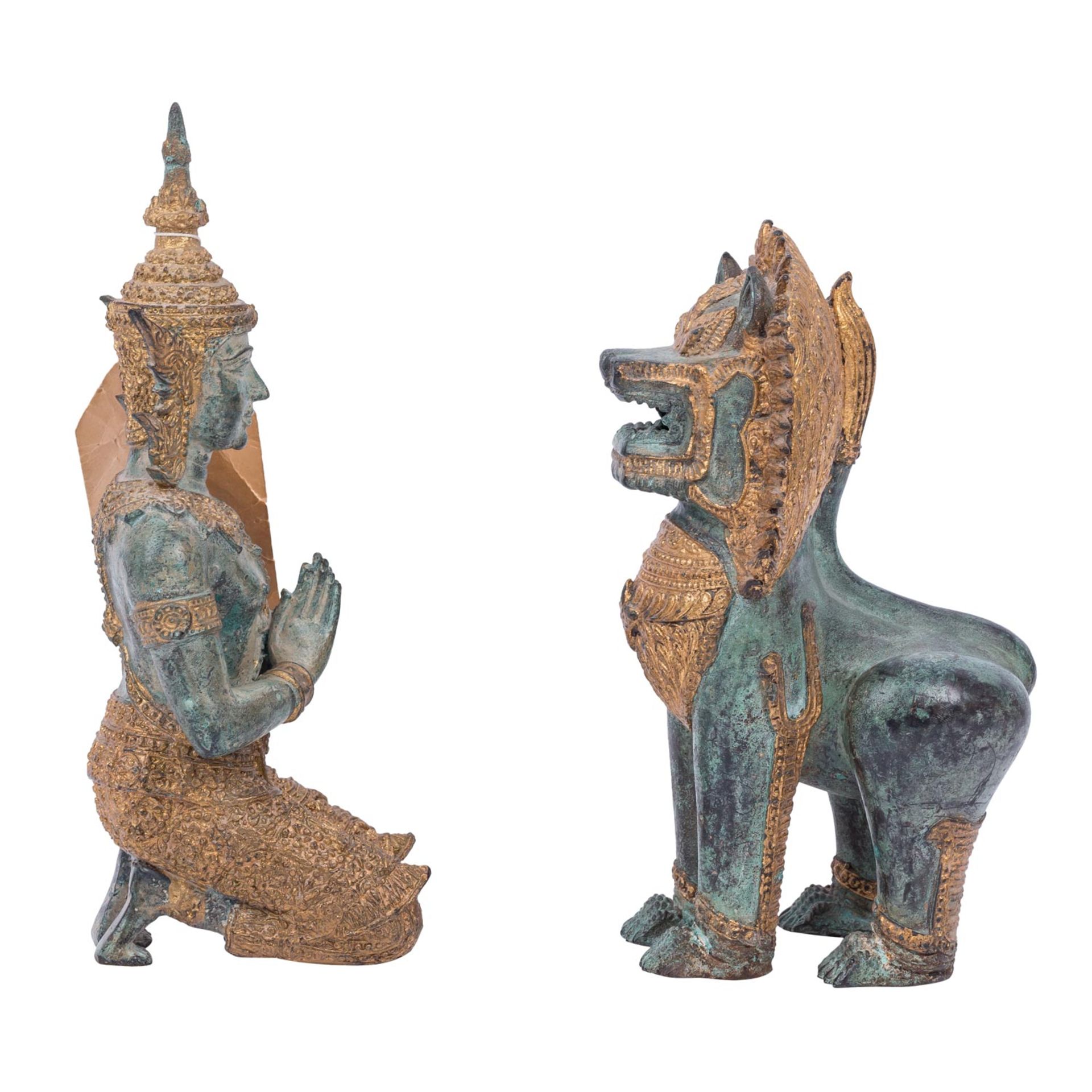 2 Ramakian-Figuren aus Bronze. THAILAND, 20. Jh.: - Image 4 of 9
