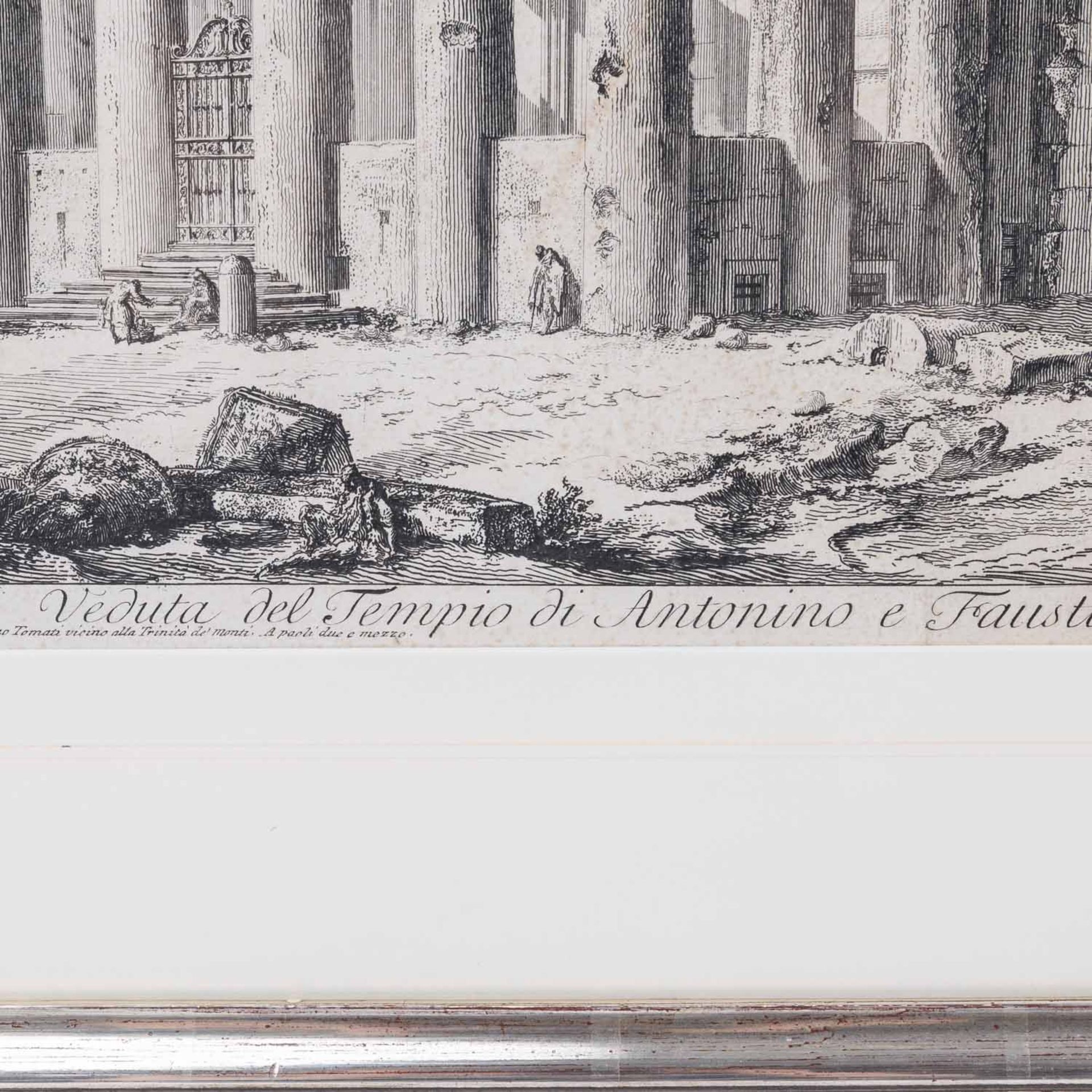 PIRANESI, GIOVANNI BATTISTA (1720-1778), "Veduta del Tempio di Antonino e Faustina in Campo Vaccino" - Bild 4 aus 7