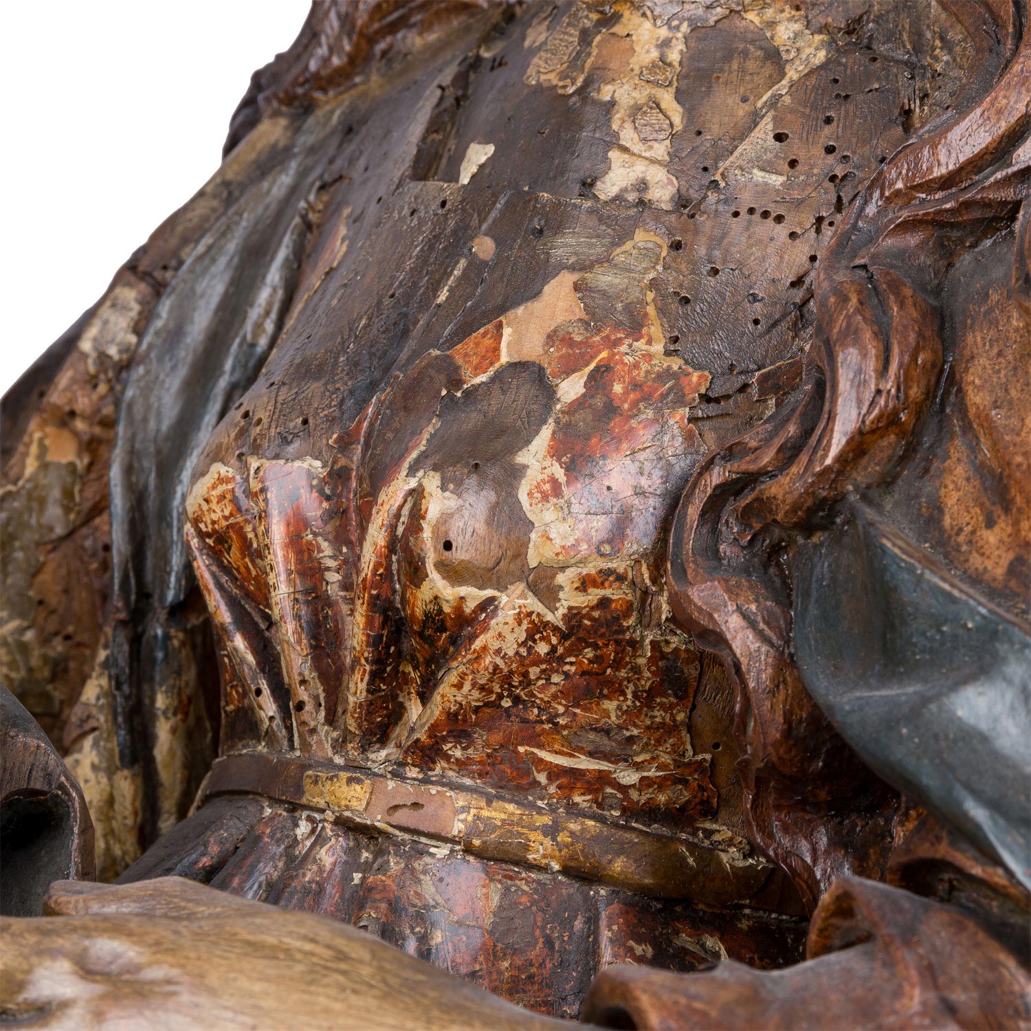 SCHWÄBISCHER MEISTER DES XV. JAHRHUNDERTS "Gotische Schnitzfigur einer stehenden Madonna mit dem Jes - Image 8 of 9