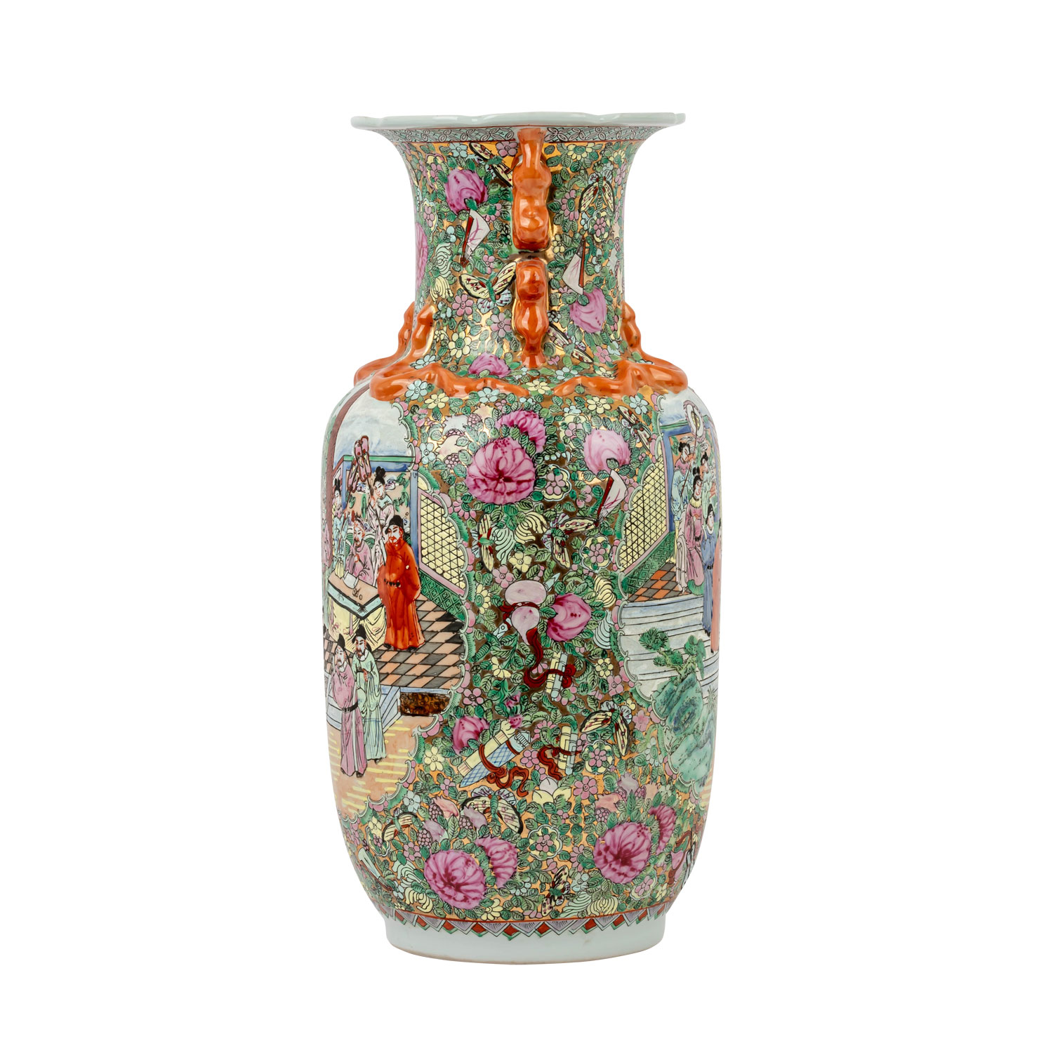 Famille rose-Vase im Kanton-Stil. CHINA, 20. Jh. - Bild 2 aus 6