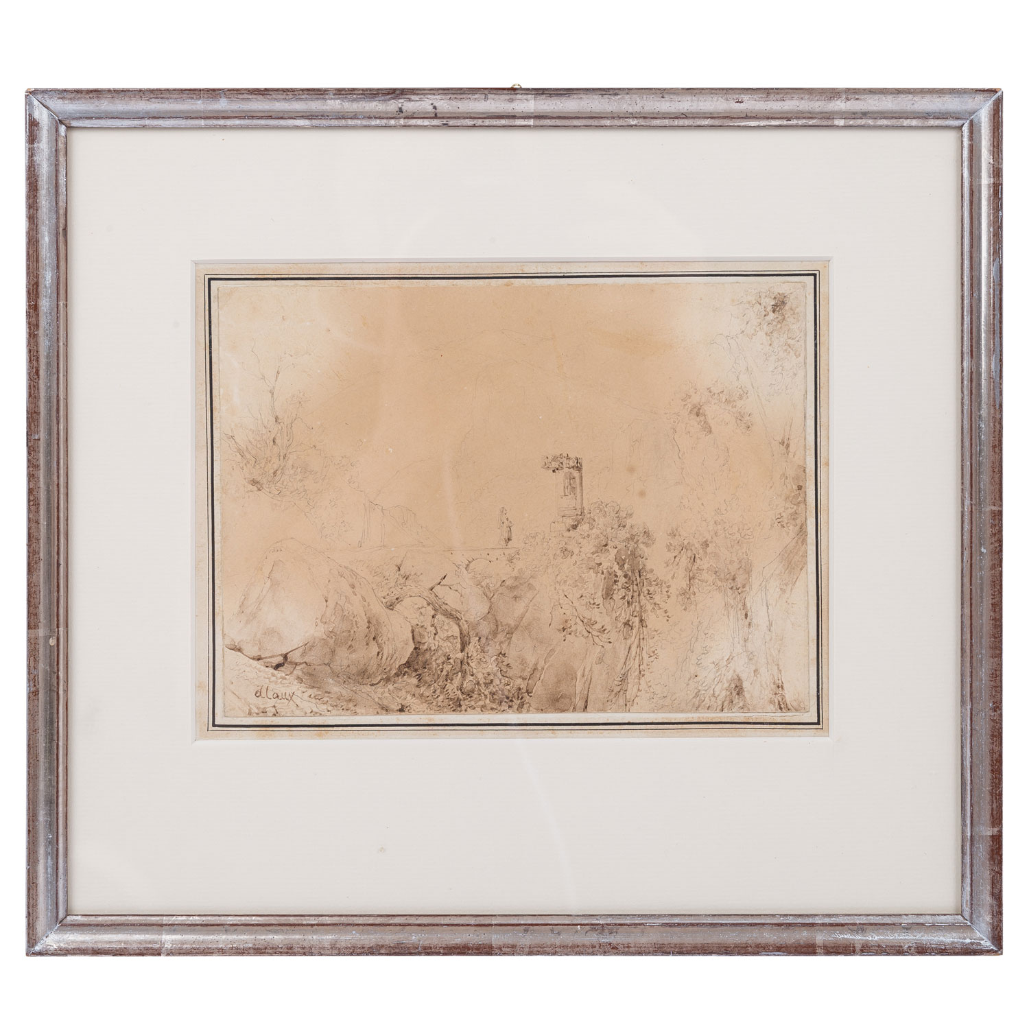 ALAUX, wohl JEAN (1786-1864), "Junge Frau vor einem Opferstock im Gebirge", - Image 2 of 4