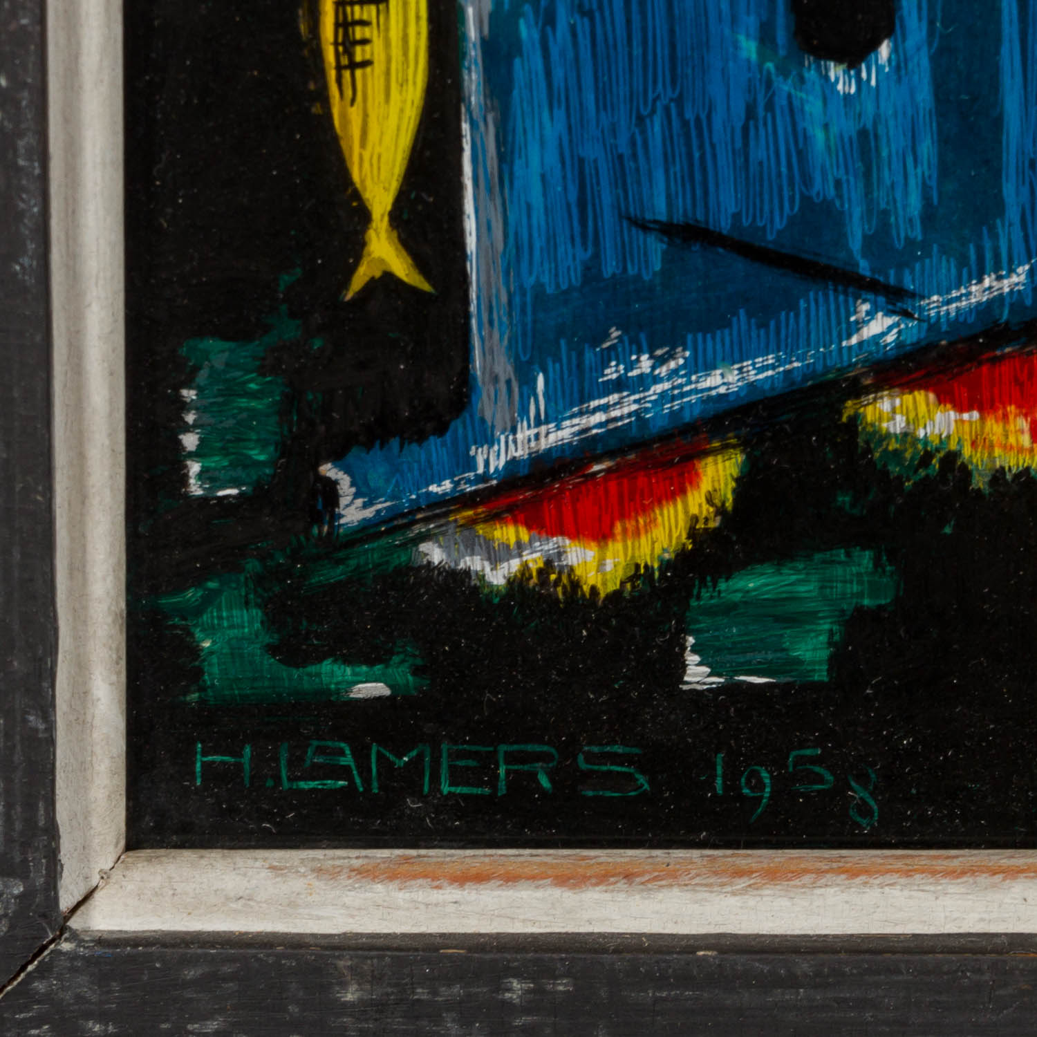 LAMERS, HANNES (Kleve 1897-1966 Kleve), Hinterglasbild "Christopherus III", 1958, - Image 4 of 7