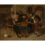 STEEN, Jan, ATTRIBUIERT (1626-1679), "Wirtshausinterieur mit Bauern beim Tricktrackspiel",