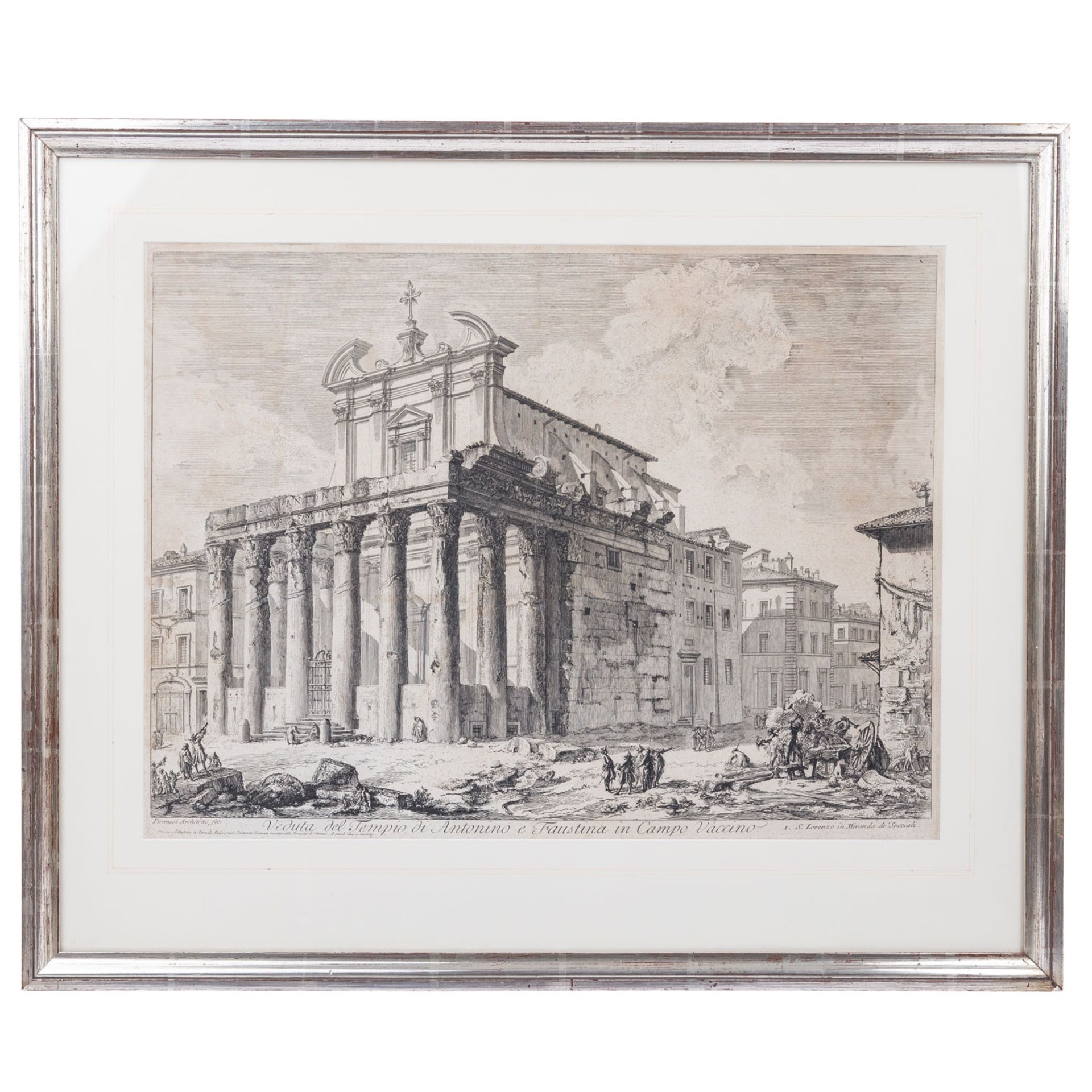 PIRANESI, GIOVANNI BATTISTA (1720-1778), "Veduta del Tempio di Antonino e Faustina in Campo Vaccino" - Bild 2 aus 7