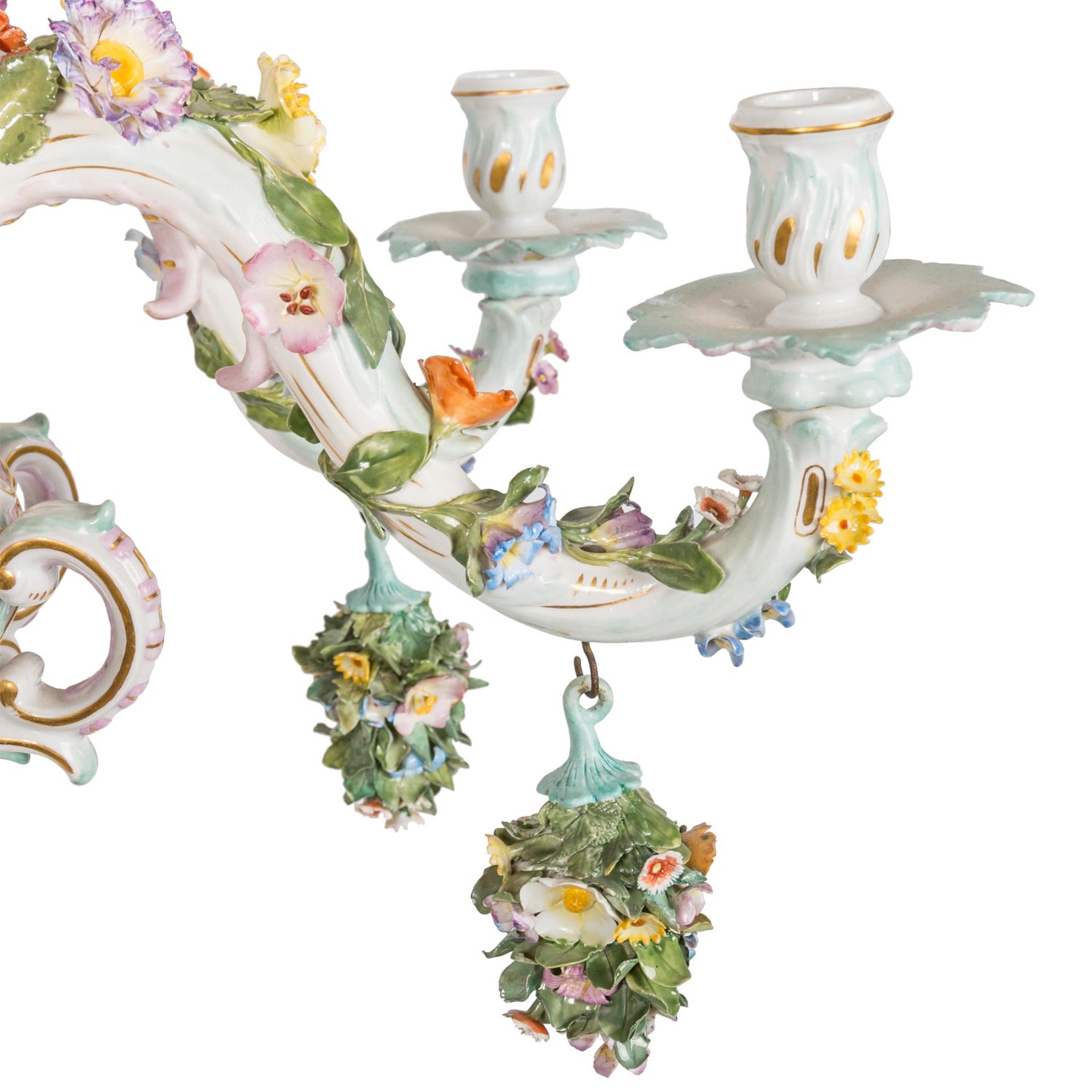 MEISSEN Kronleuchter mit reicher Blütenzier, 1860-1880 - Image 3 of 8