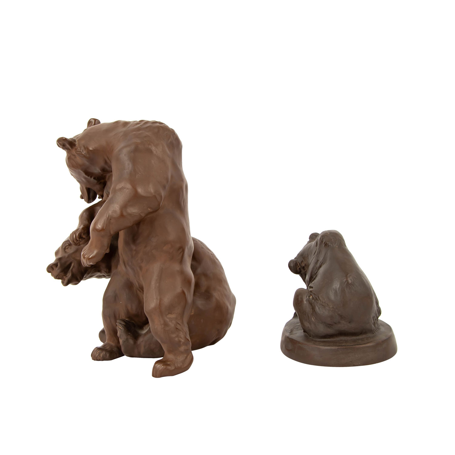 MEISSEN 2 Tierfiguren 'Bärengruppe' und 'Bär', 1. und 2. Wahl, 20. Jh. - Image 2 of 6