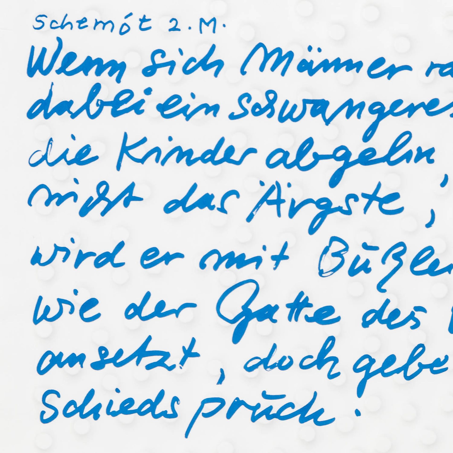UECKER, GÜNTHER (geb. 1930), "Friedensgebote VI": "Schemót 2. M....", 2015, - Image 3 of 8