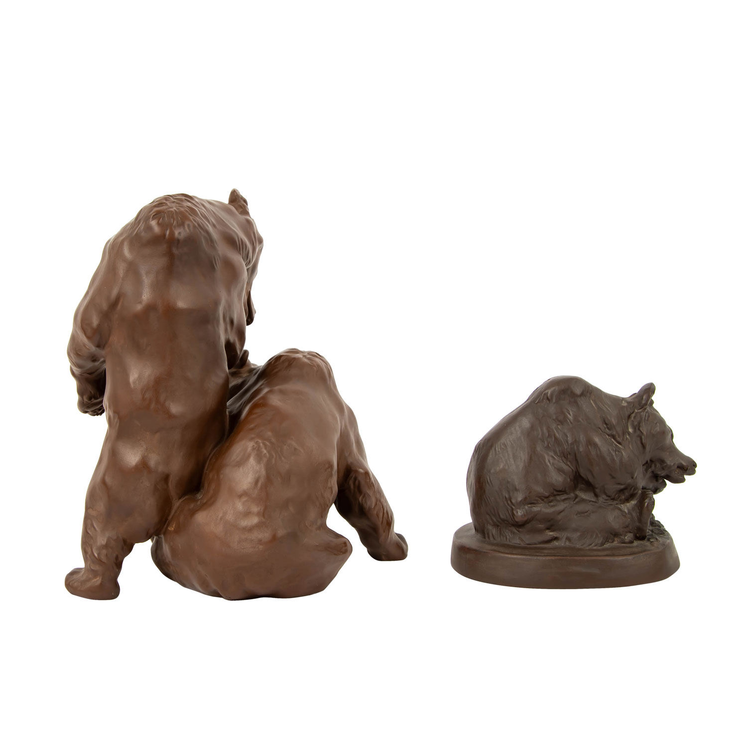 MEISSEN 2 Tierfiguren 'Bärengruppe' und 'Bär', 1. und 2. Wahl, 20. Jh. - Image 3 of 6