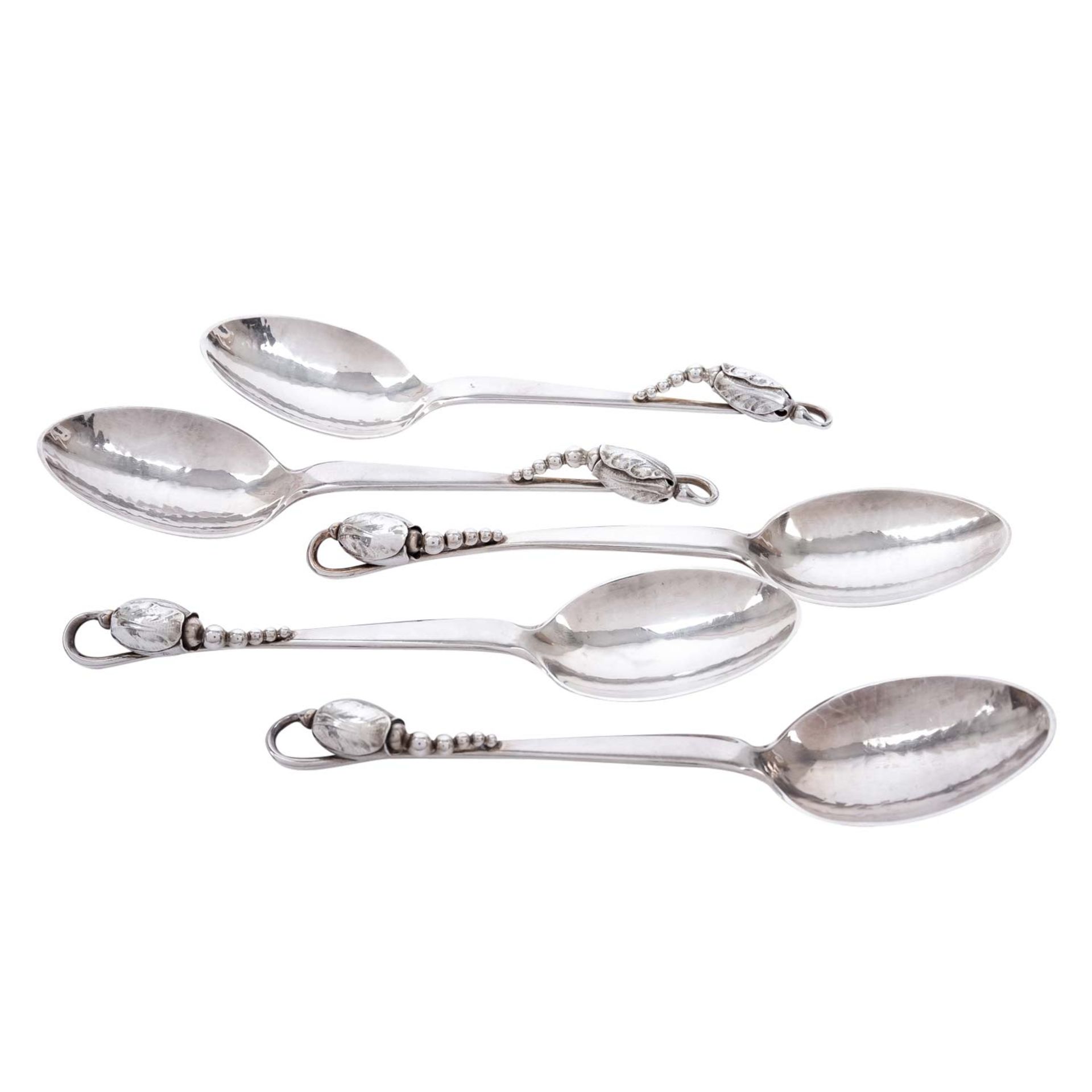 GEORG JENSEN Konvolut versch. Besteckteile, 12tlg.,925 Silber, 20. Jh., - Bild 2 aus 5