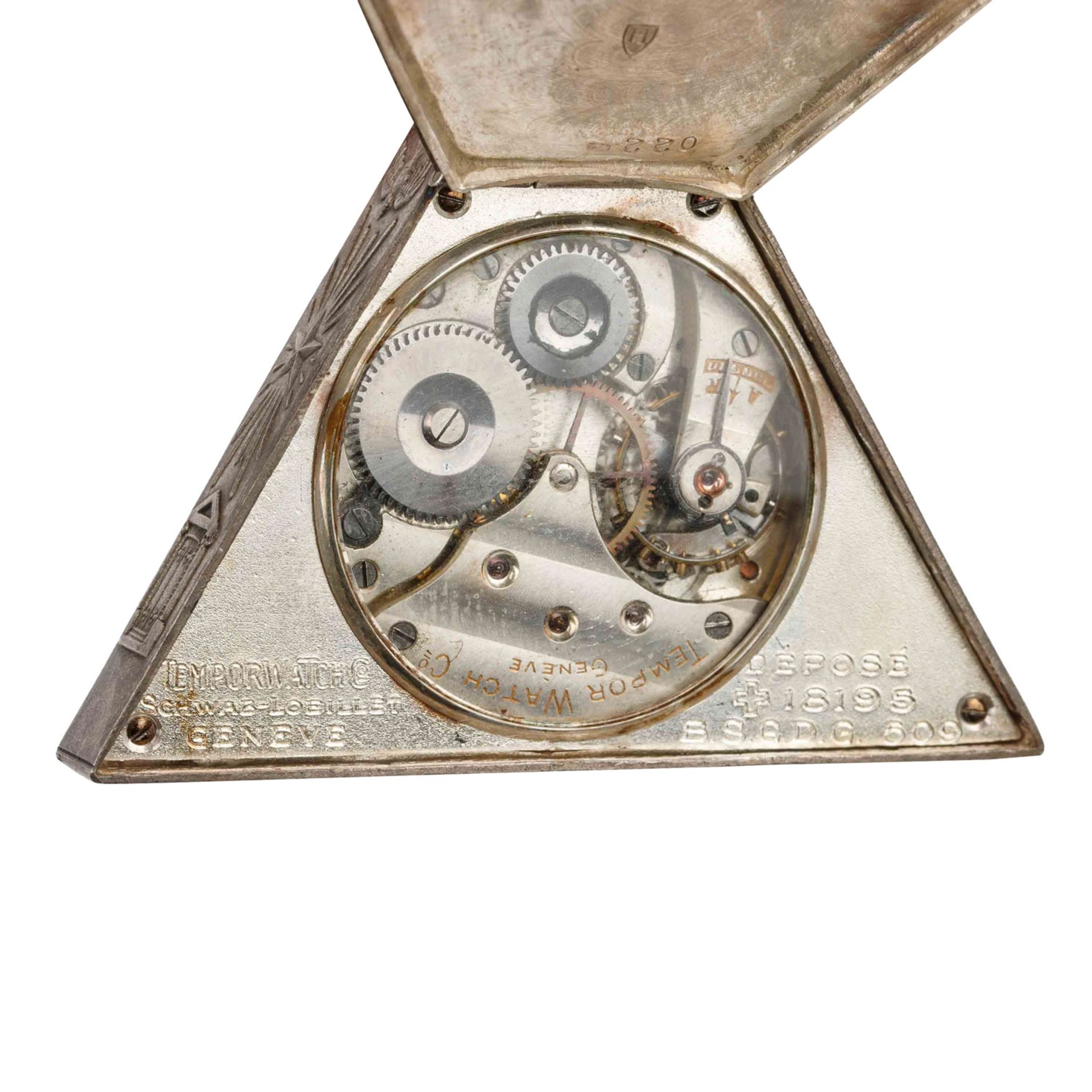 TEMPOR WATCH CO. / LOEILLET WATCH, Freimaurer Taschenuhr, Silber (800/000), - Bild 10 aus 10