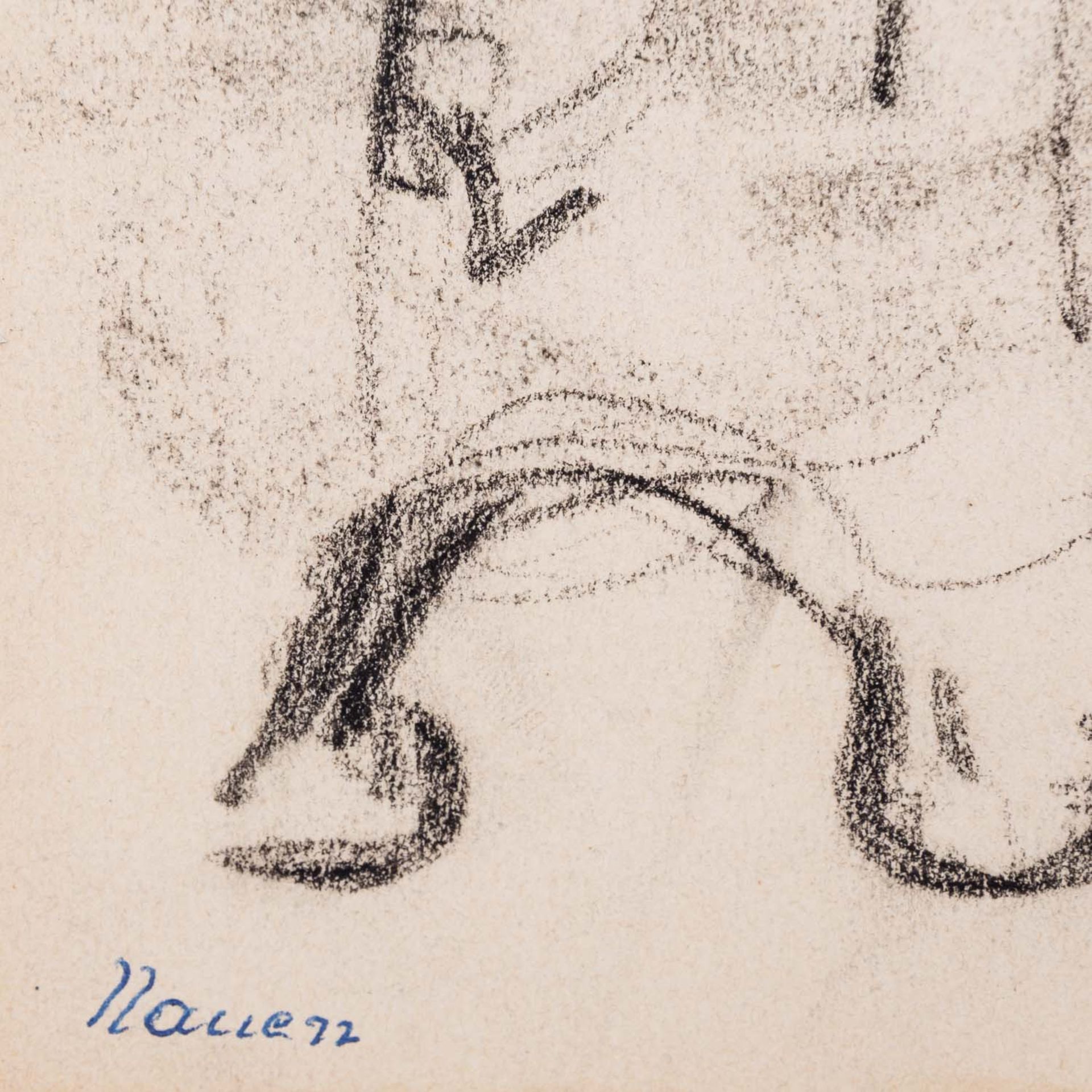 NAUEN, Heinrich, ATTRIBUIERT (H. N.: 1880-1940), Studie "Reisigsammlerin", - Bild 2 aus 3
