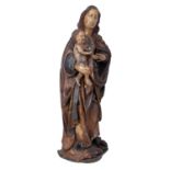SCHWÄBISCHER MEISTER DES XV. JAHRHUNDERTS "Gotische Schnitzfigur einer stehenden Madonna mit dem Jes