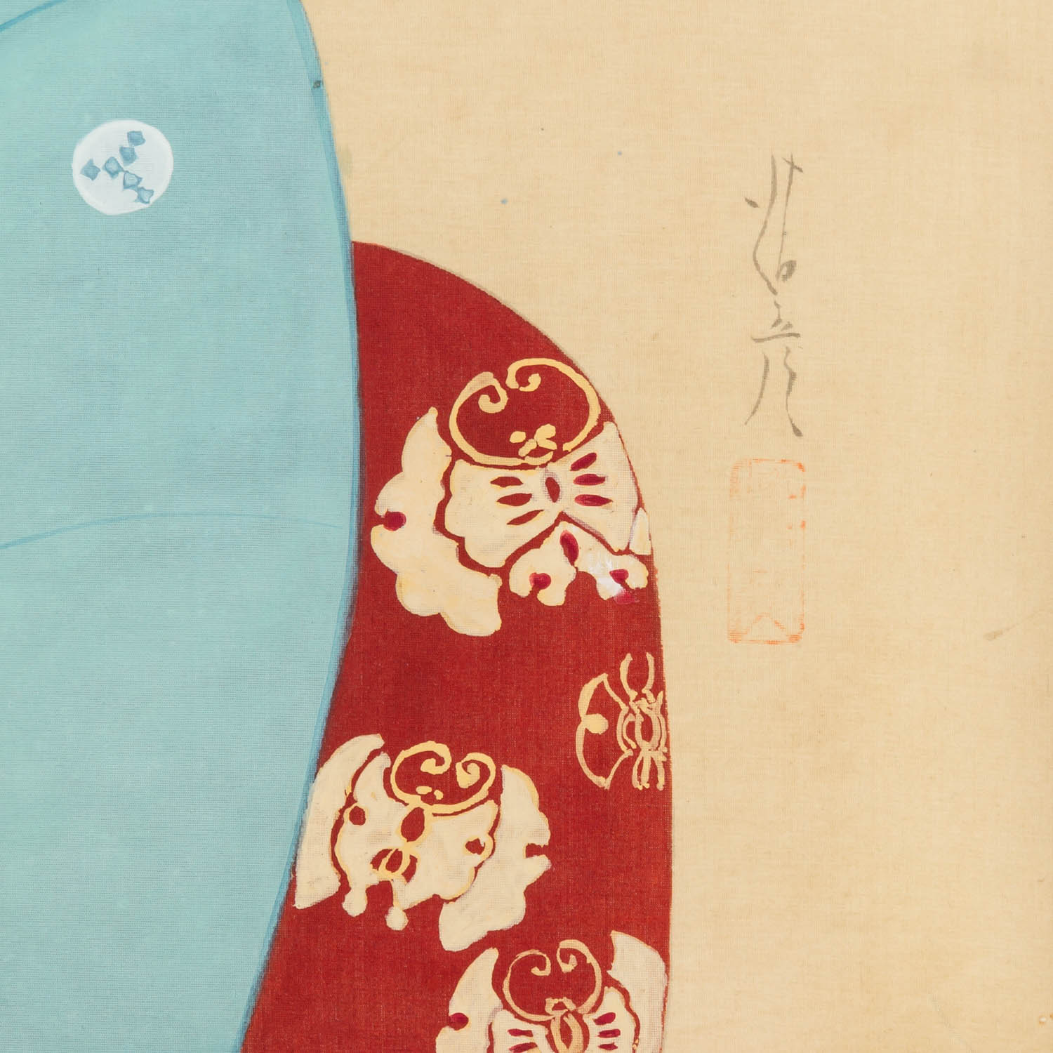 Rollbild "Lesende Schönheit" JAPAN, Taishô-Zeit (1912-1926) - Image 3 of 6