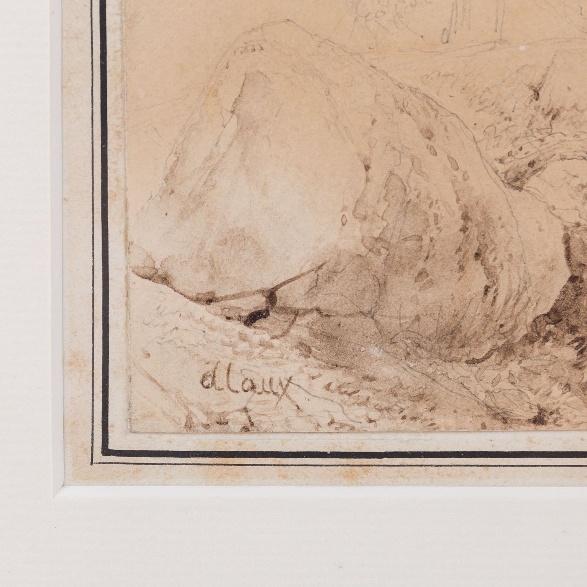 ALAUX, wohl JEAN (1786-1864), "Junge Frau vor einem Opferstock im Gebirge", - Bild 3 aus 4