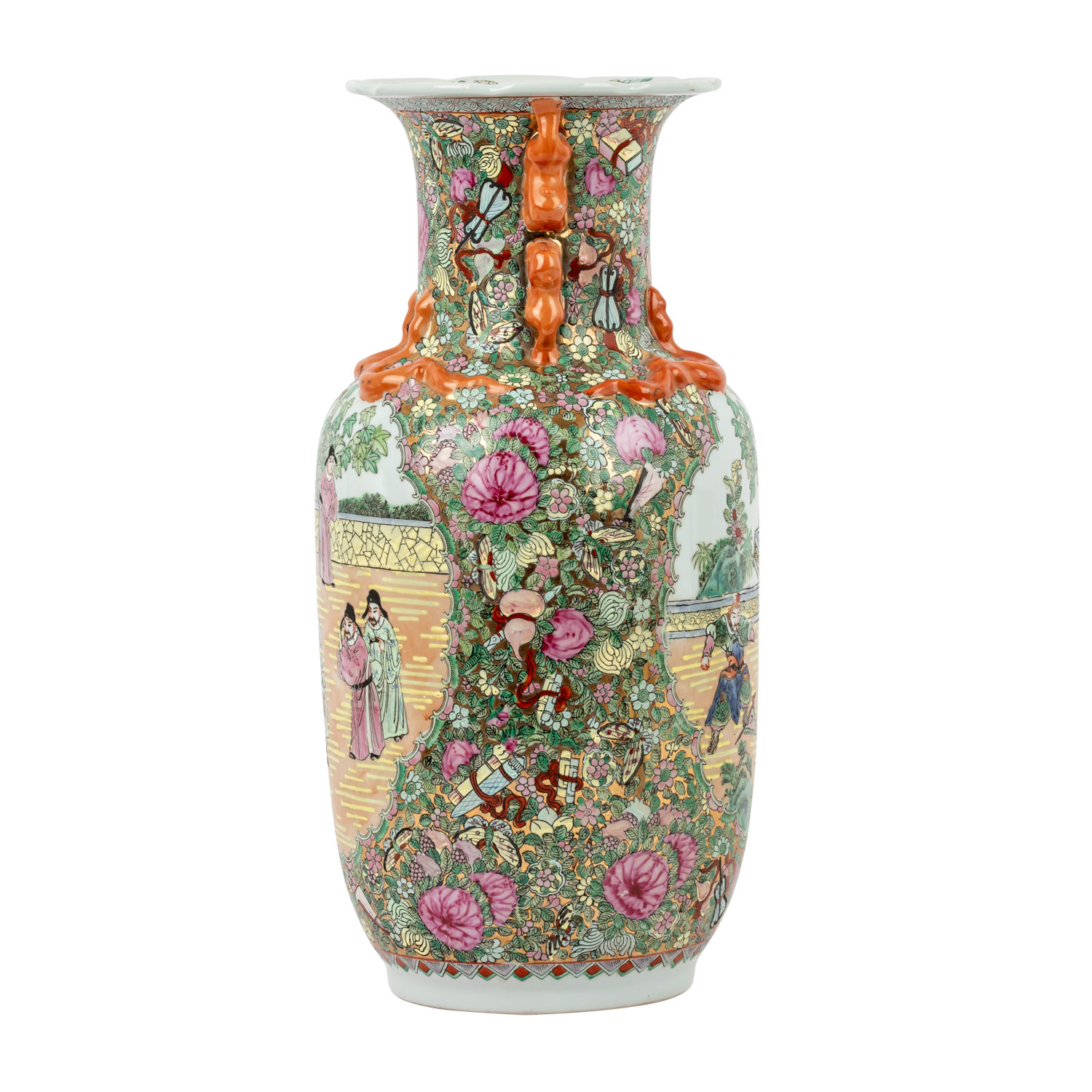 Famille rose-Vase im Kanton-Stil. CHINA, 20. Jh. - Bild 4 aus 6