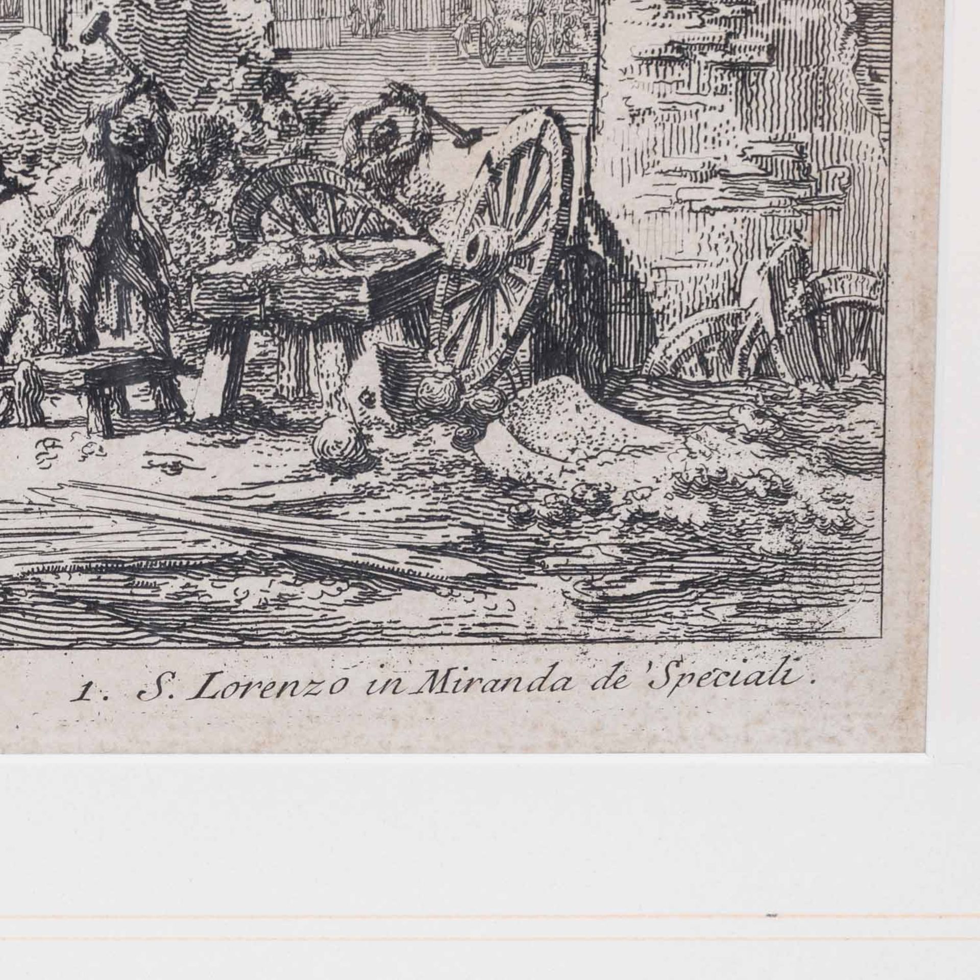 PIRANESI, GIOVANNI BATTISTA (1720-1778), "Veduta del Tempio di Antonino e Faustina in Campo Vaccino" - Bild 6 aus 7
