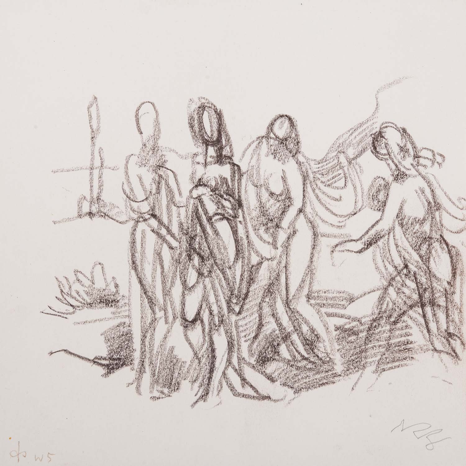 ZIEGLER, RICHARD (1891-1992), 5 Kreidezeichnungen "Badende" als Entwürfe zu "Urteil des Paris" u.a., - Image 5 of 8