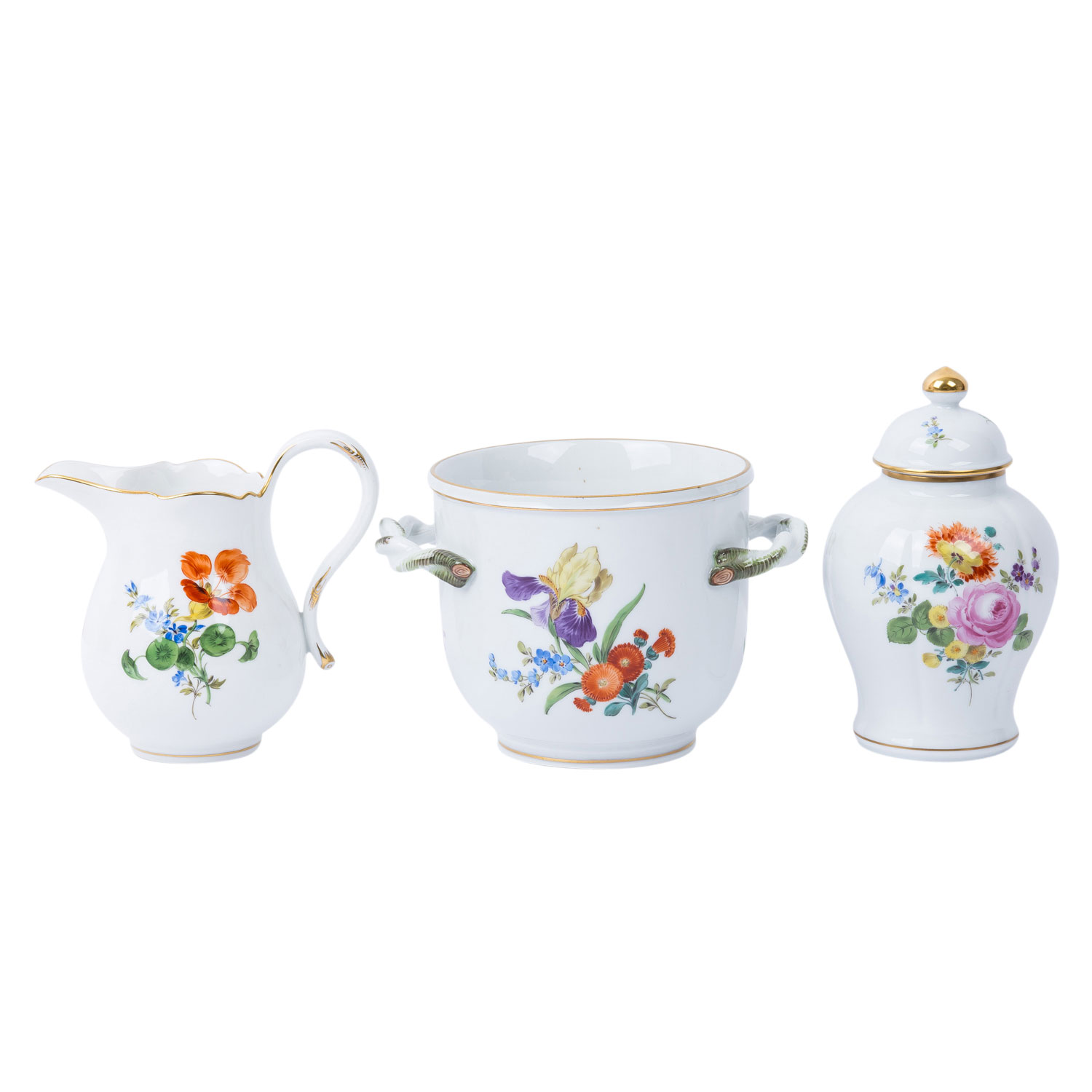 MEISSEN 31-tlg. Konvolut Serviceteile mit Blumendekoren, 1. und 2. Wahl, 20. Jh.: - Image 3 of 8