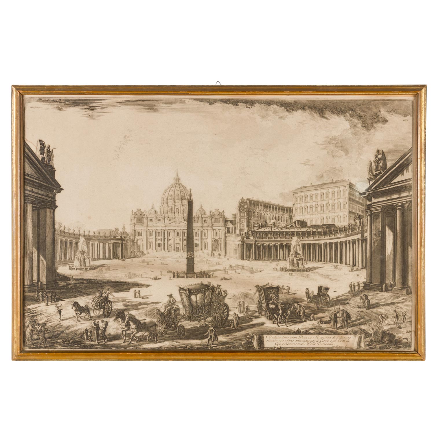 PIRANESI, GIOVANNI BATTISTA (1720-1778), "Veduta della gran Piazza e Basilica di S. Pietro...", Rom, - Bild 2 aus 3
