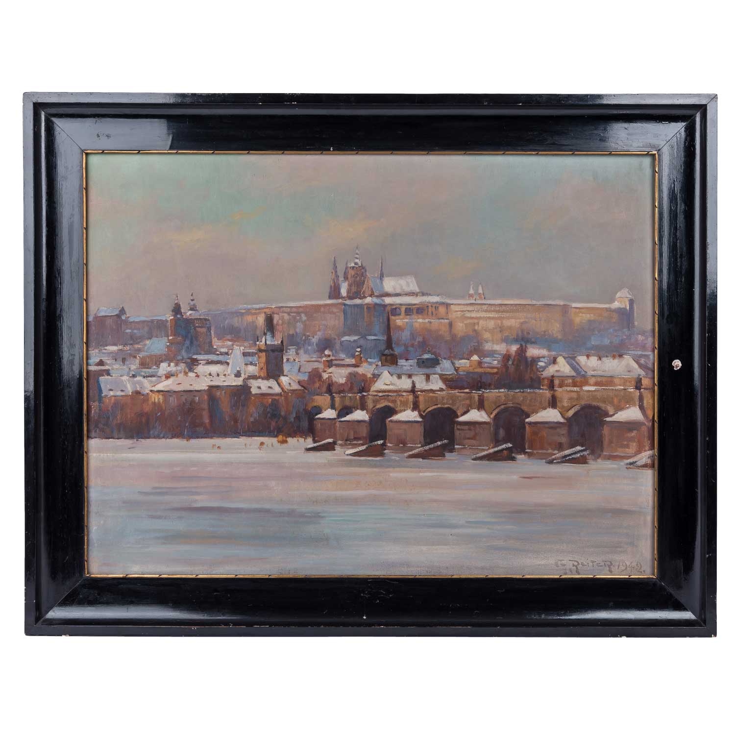 REITER, G. (Maler 20. Jh.), "Prag im Winter", 1942, - Bild 2 aus 5