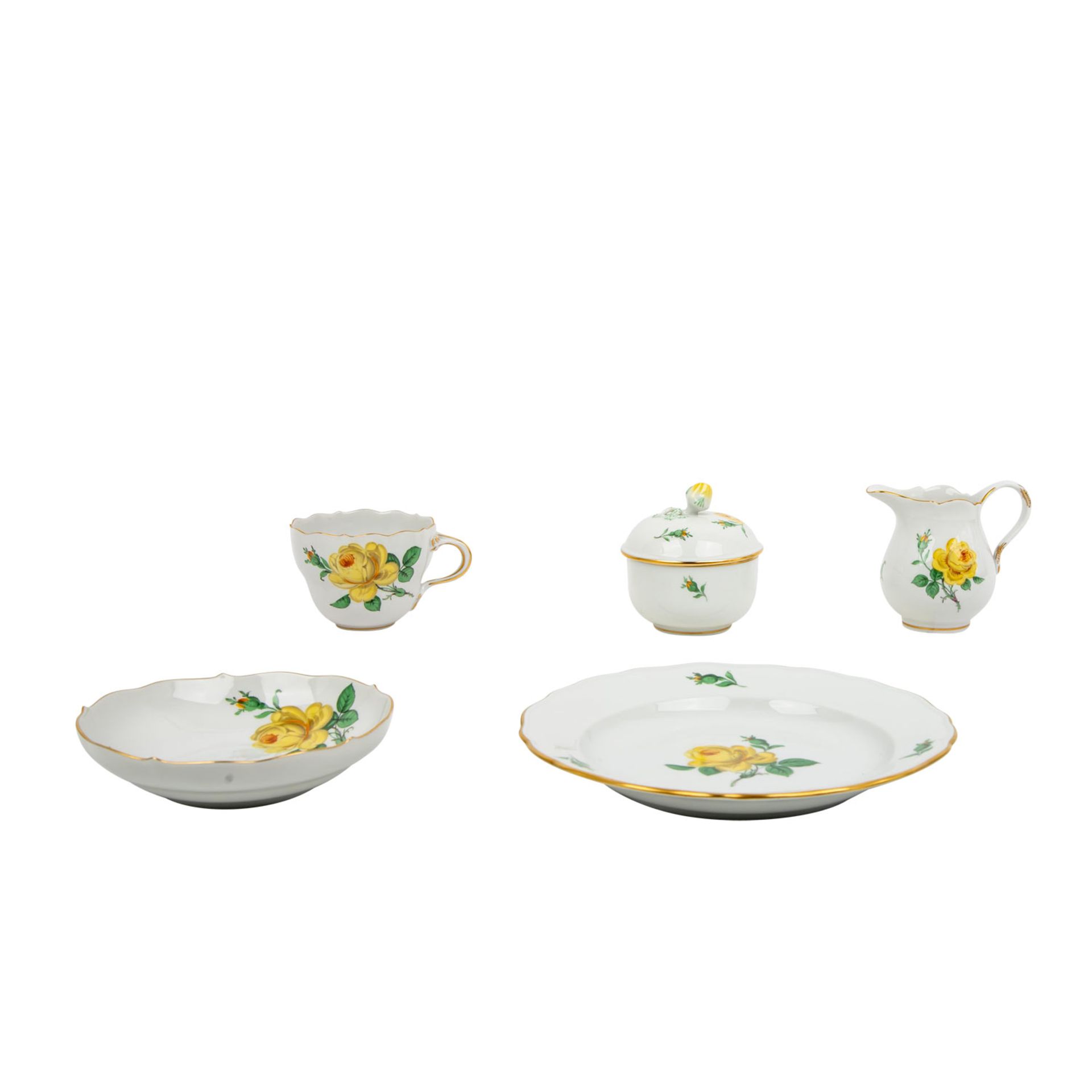 MEISSEN 20-tlg. Kaffeeservice 'Gelbe Rose', 1. und 2. Wahl, 20. Jh. - Image 4 of 5