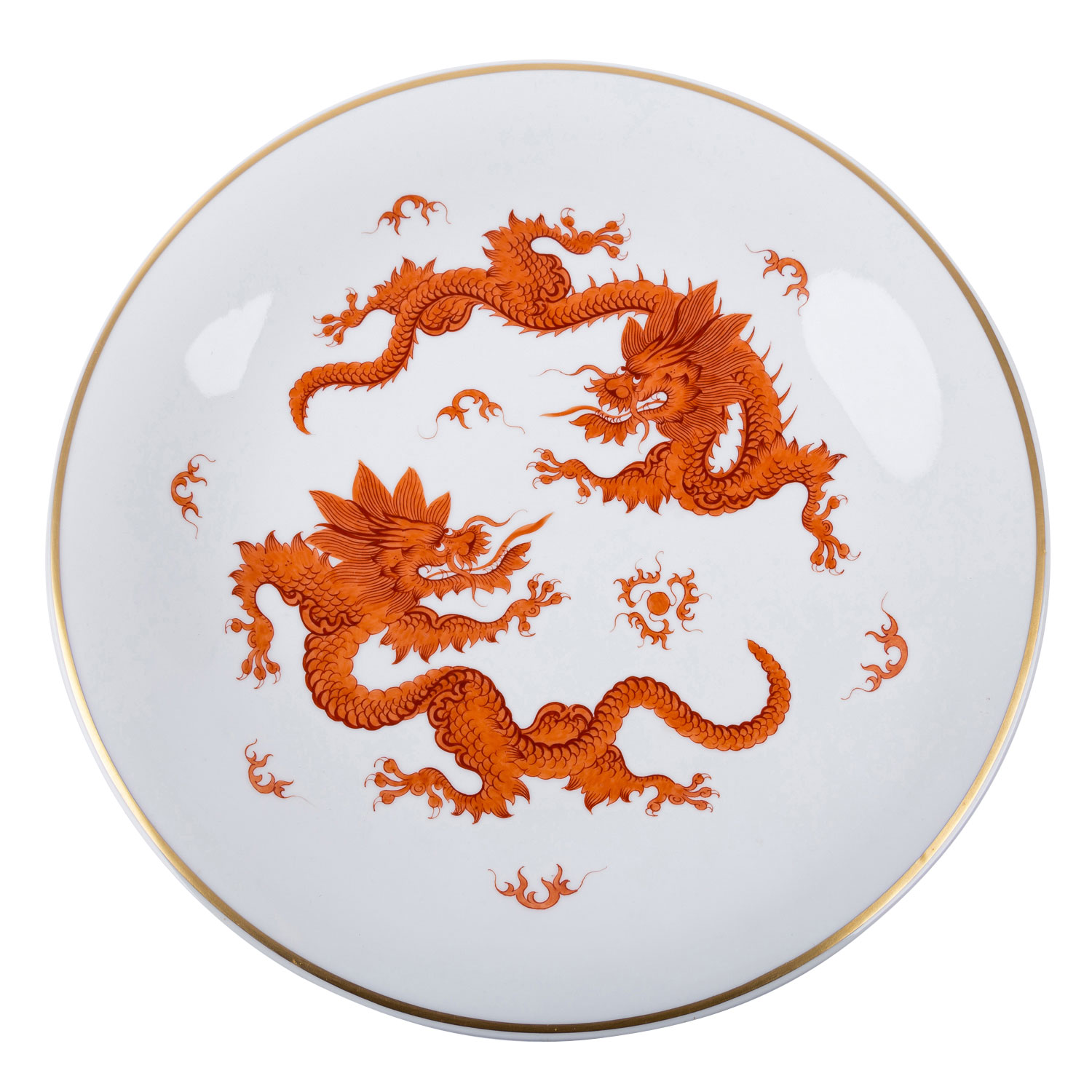 MEISSEN 2 Teller und 1 Vase 'Ming-Drache', 1. und 2. Wahl, 20. Jh. - Image 3 of 6