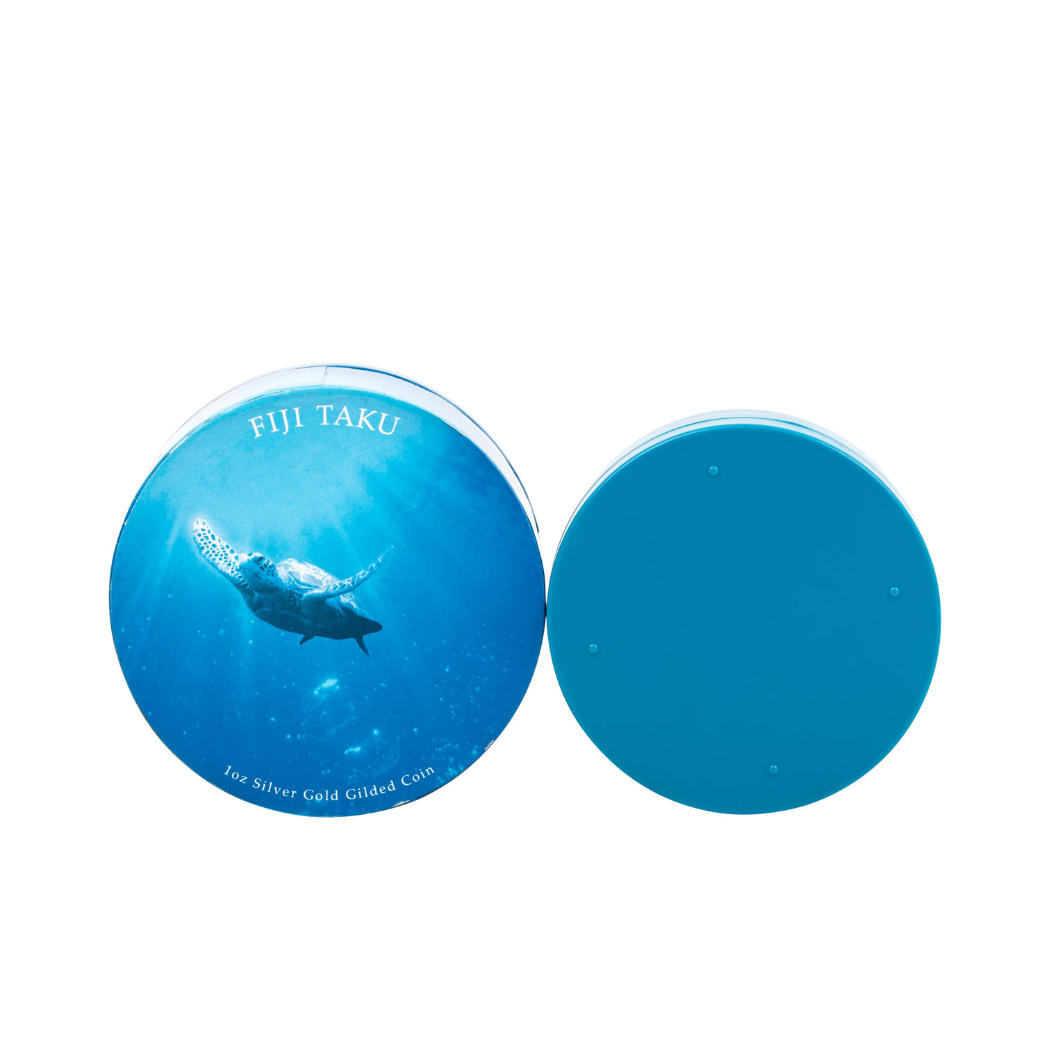 Fiji Taku, 2$ Silbermünze, Schildkröte, in blauem Wasser schwimmend, - Image 3 of 4