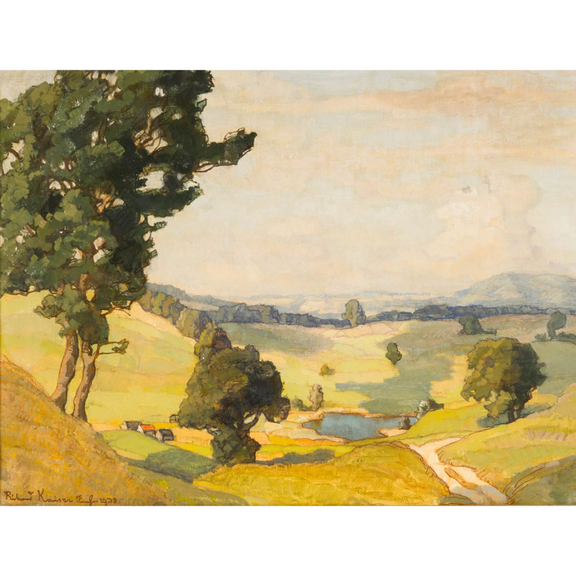 KAISER, RICHARD (1868-1941), "Landschaft bei Murnau", 1938,