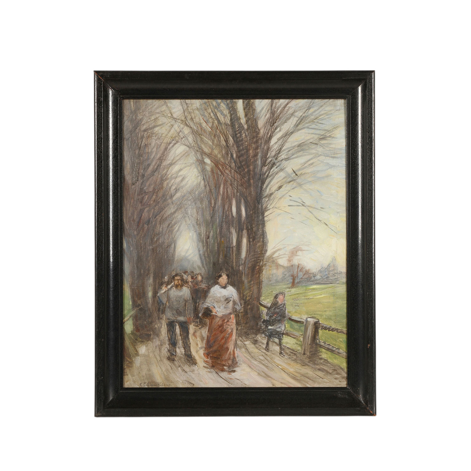 SCHMIDT-GLINZ, FRANZ (1860-1929), „Marschierende auf einer Allee“, - Bild 2 aus 4