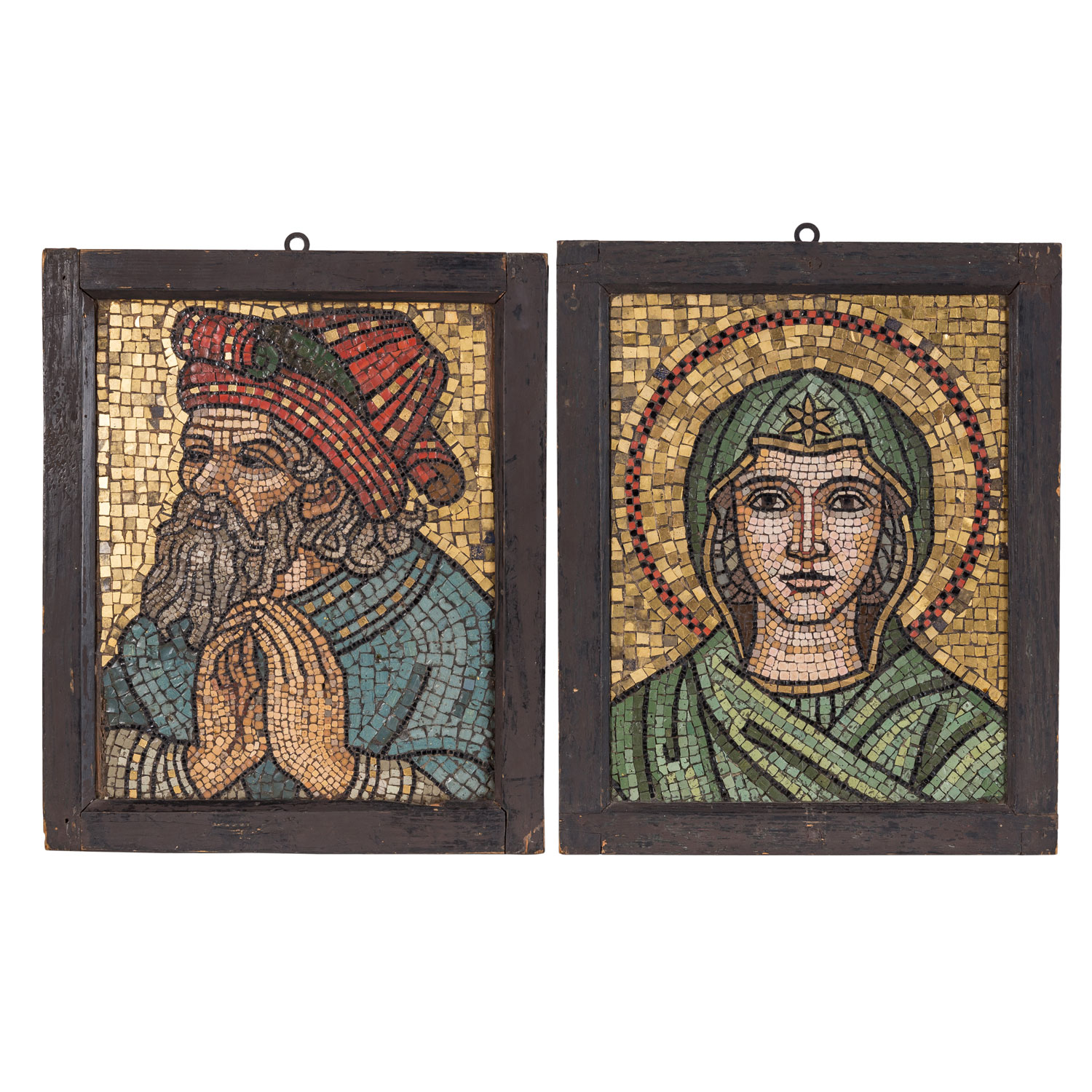 PAAR MOSAIKEN "Madonna" & "Prophet", Italien 18./19. Jh.,