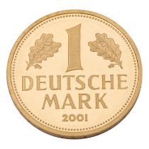 BRD/Gold - 1 DM 2001/A, Zum Abschied der DM,