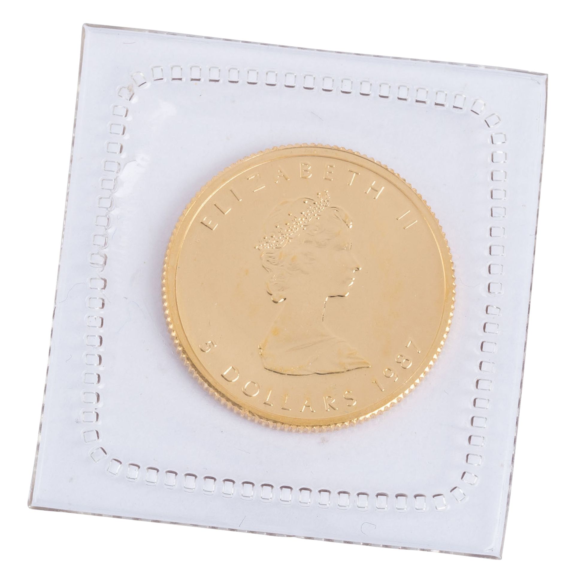 Kanada - 5 Dollars 1987, Maple Leaf, GOLD, - Image 2 of 2