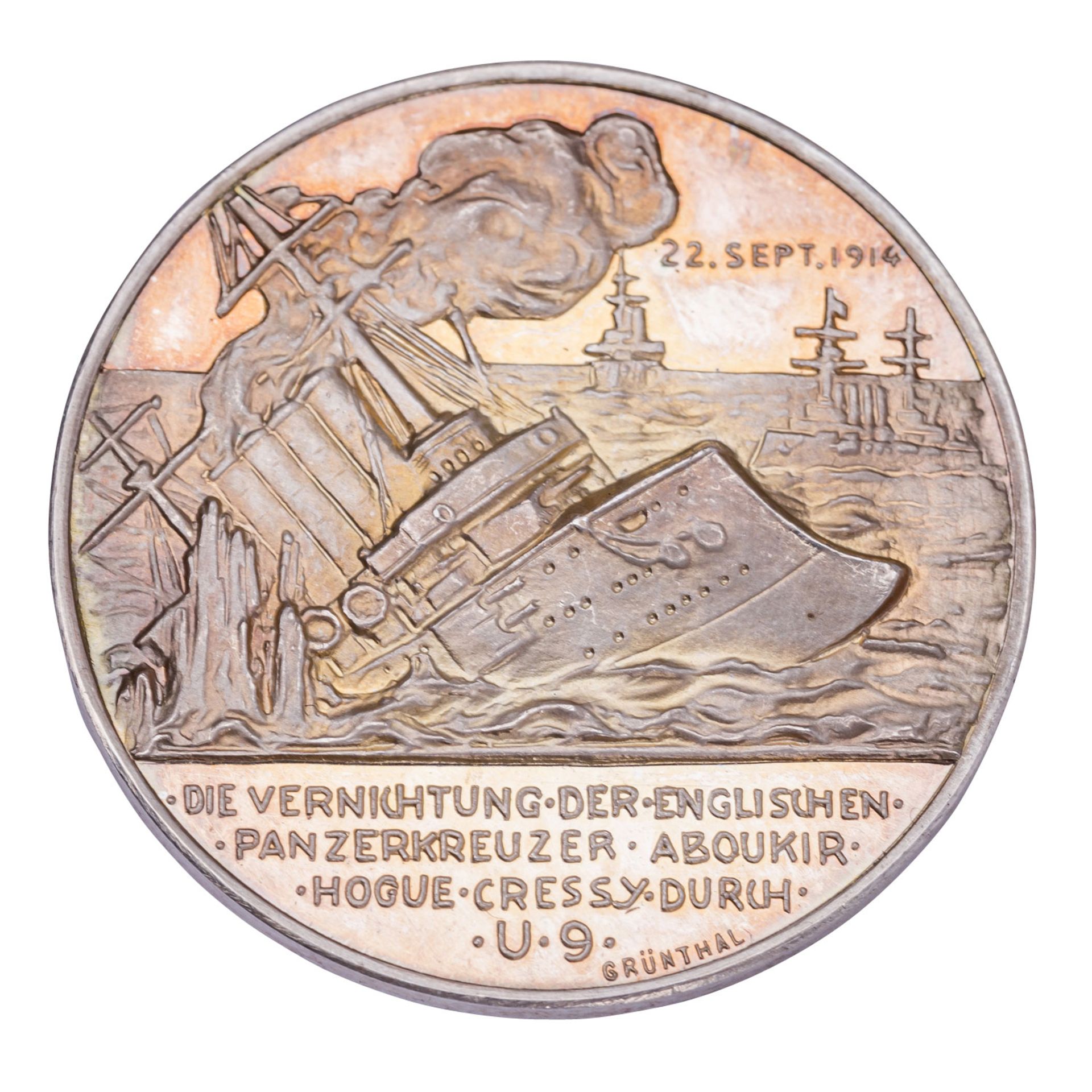 Dt. Kaiserreich/ WKI - Silbermedaille 1914, von Ziegler/Grünthal, - Image 2 of 2