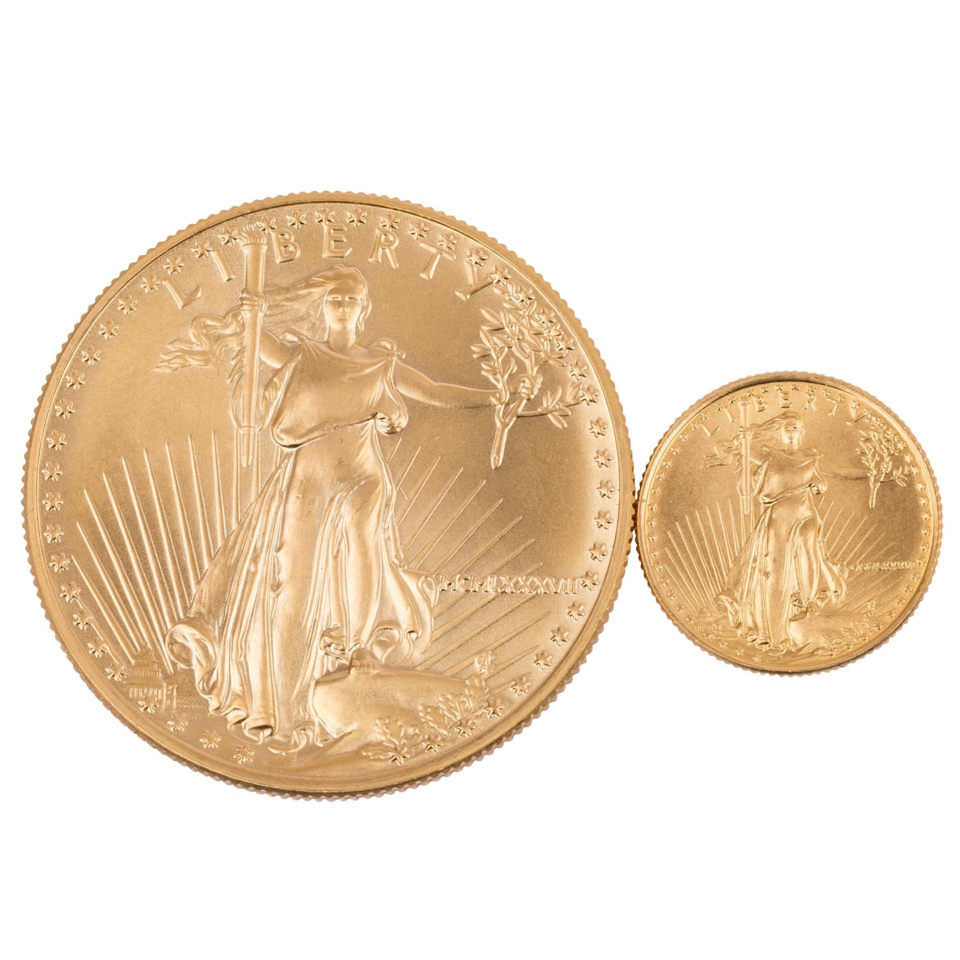 USA /GOLD - American Eagle 50$ und 5$ - 1 Unze & 1/10 Unze - Image 2 of 2