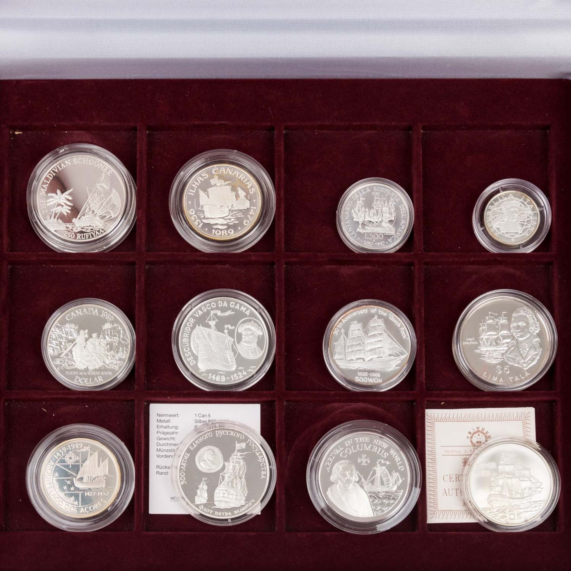 Entdeckungsreiche Sammlung 'Geschichte der Seefahrt' mit ca. 71 x Münzen aus aller Welt - Image 4 of 7