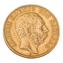 Sachsen/Gold - 10 Mark 1900/E, König Albert,