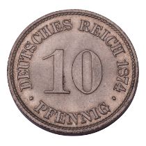 Deutsches Kaiserreich - 10 Pfennig 1874/G (Karlsruhe),