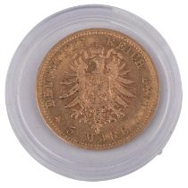 Deutsches Kaiserreich / Württemberg - 5 Mark 1877/F, König Karl,