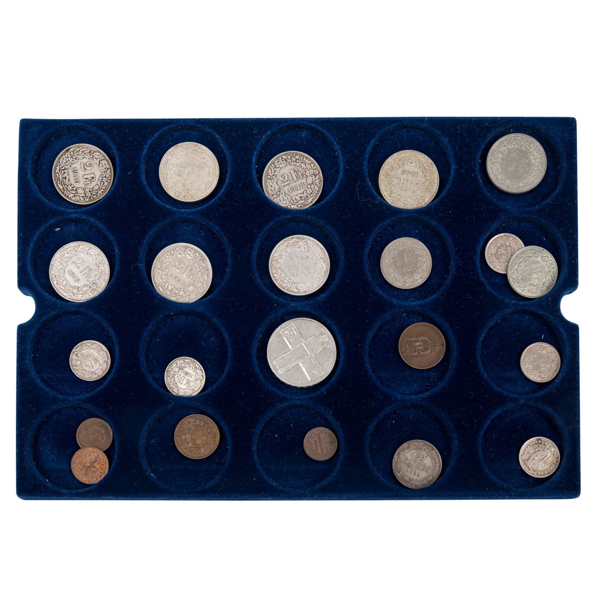 Schweiz - Sammlung von über 40 Münzen, - Bild 2 aus 3