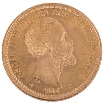 Schweden und Norwegen - 20 Kronen 1884, König Oskar II., GOLD,