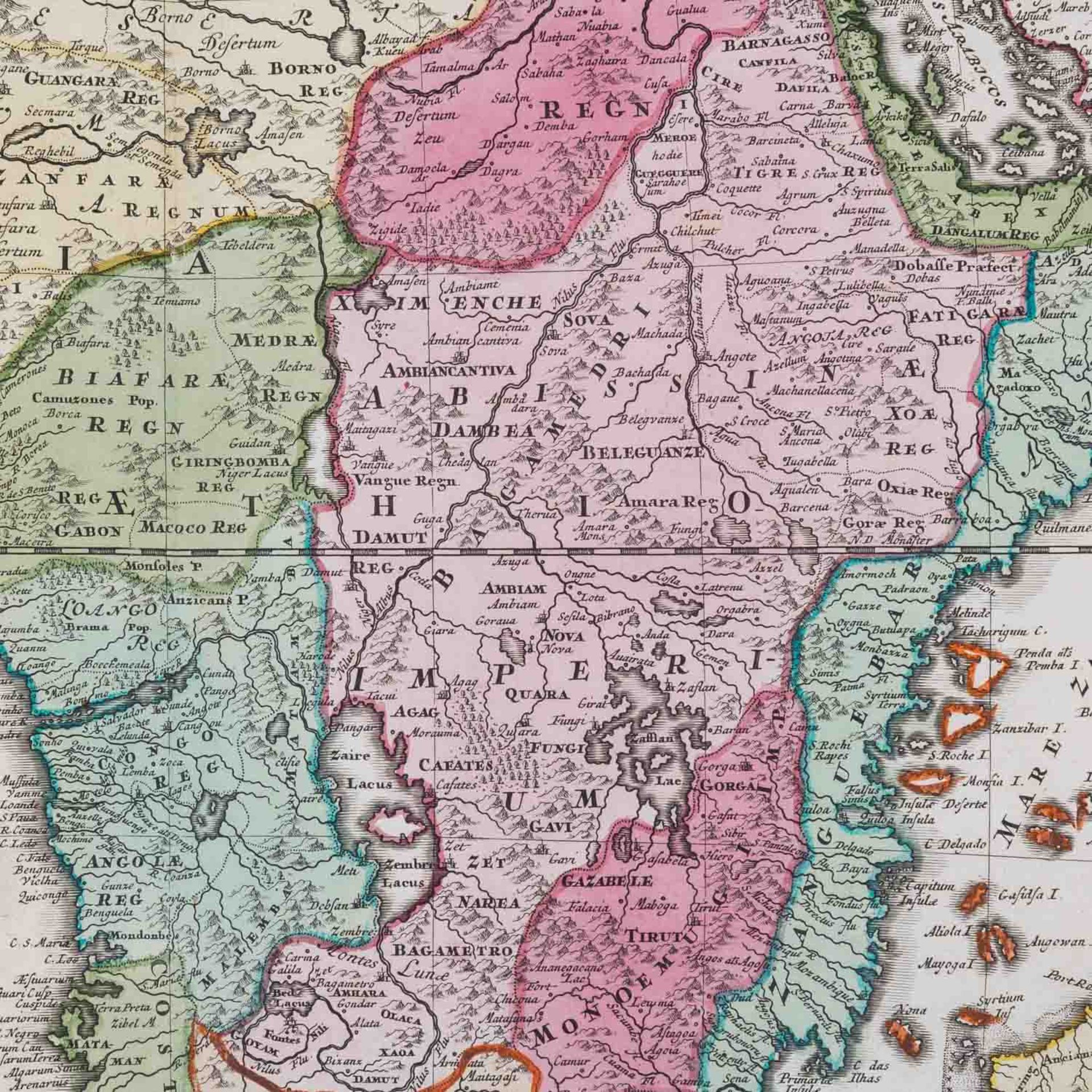 Historische Kupferstichkarte Afrika 18. Jhd.- - Image 2 of 4