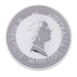Australien /SILBER - Elisabeth II. 1 kg Kookaburra 30 $ 1992
