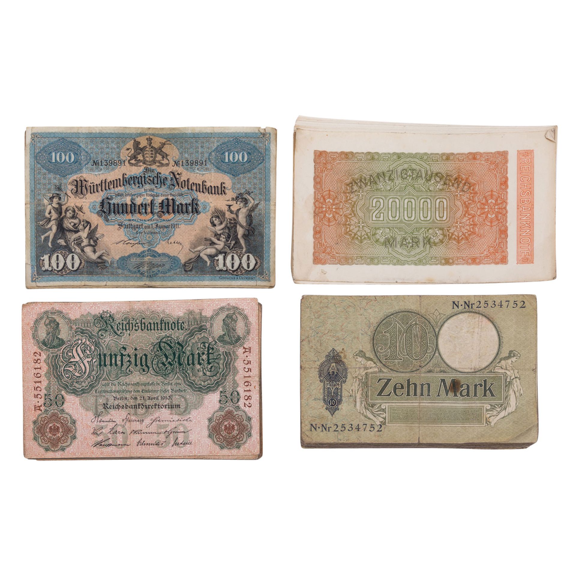 Eine Vielzahl an Banknoten Dt. Kaiserreich und Weimarer Republik - - Bild 2 aus 4