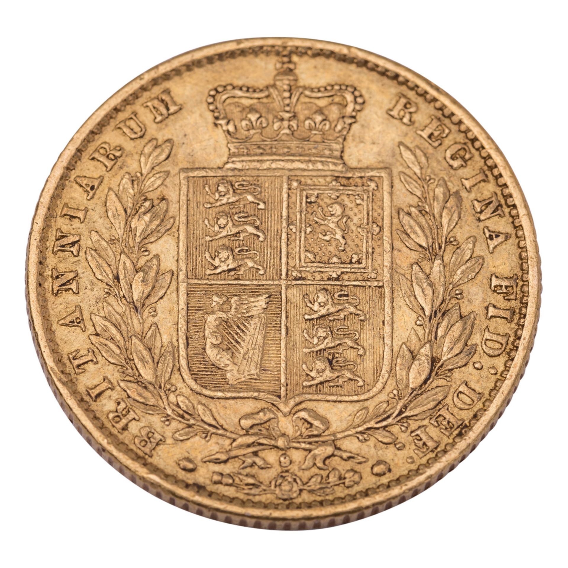 Grossbritannien - 1 Souvereign 1866/9 (?), Queen Victoria,  - Bild 2 aus 2