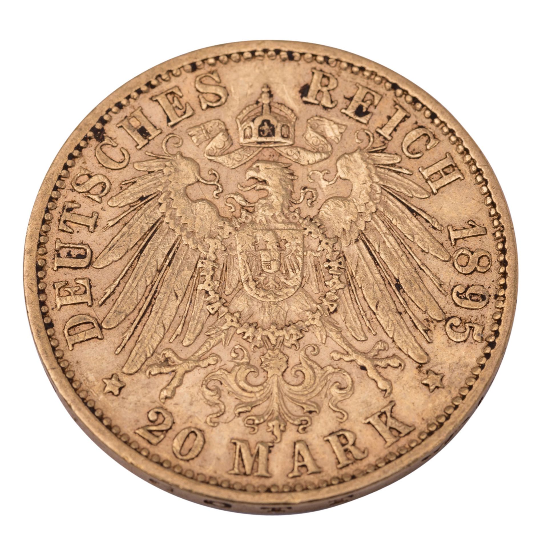 Deutsches Kaiserreich / Bayern - 20 Mark 1895, GOLD,